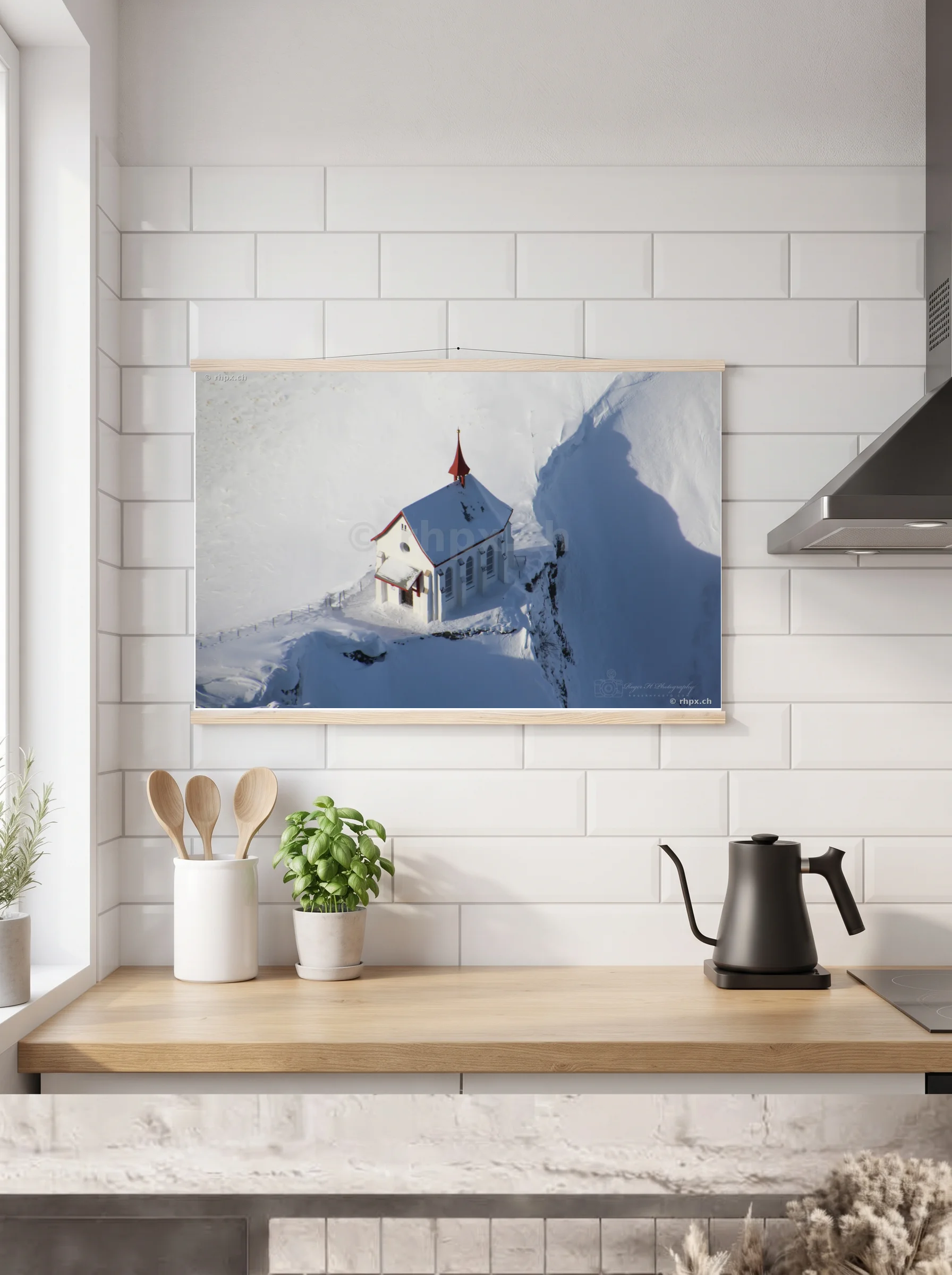 Premium-Poster mit Leisten horizontal
