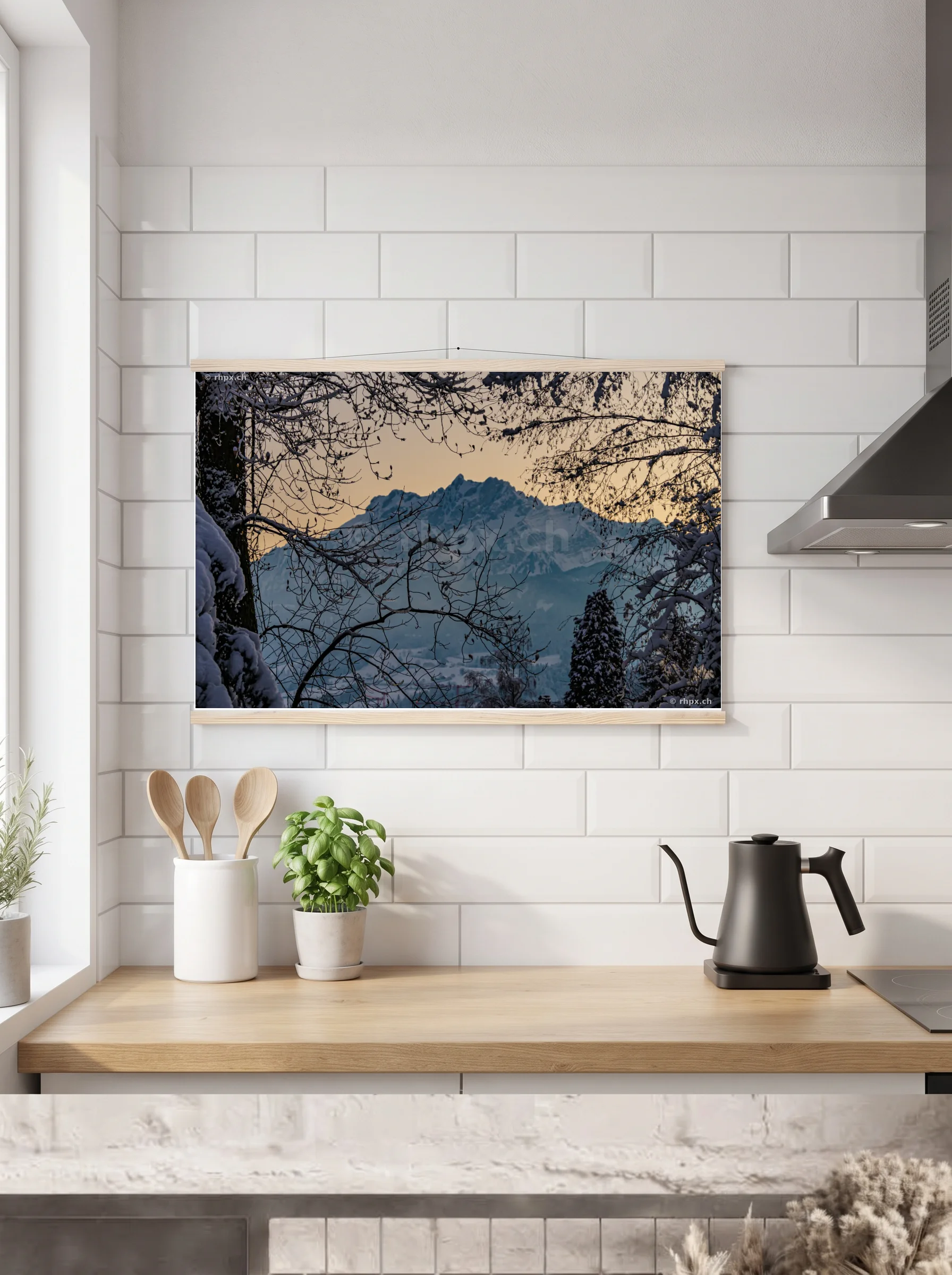 Premium-Poster mit Leisten horizontal