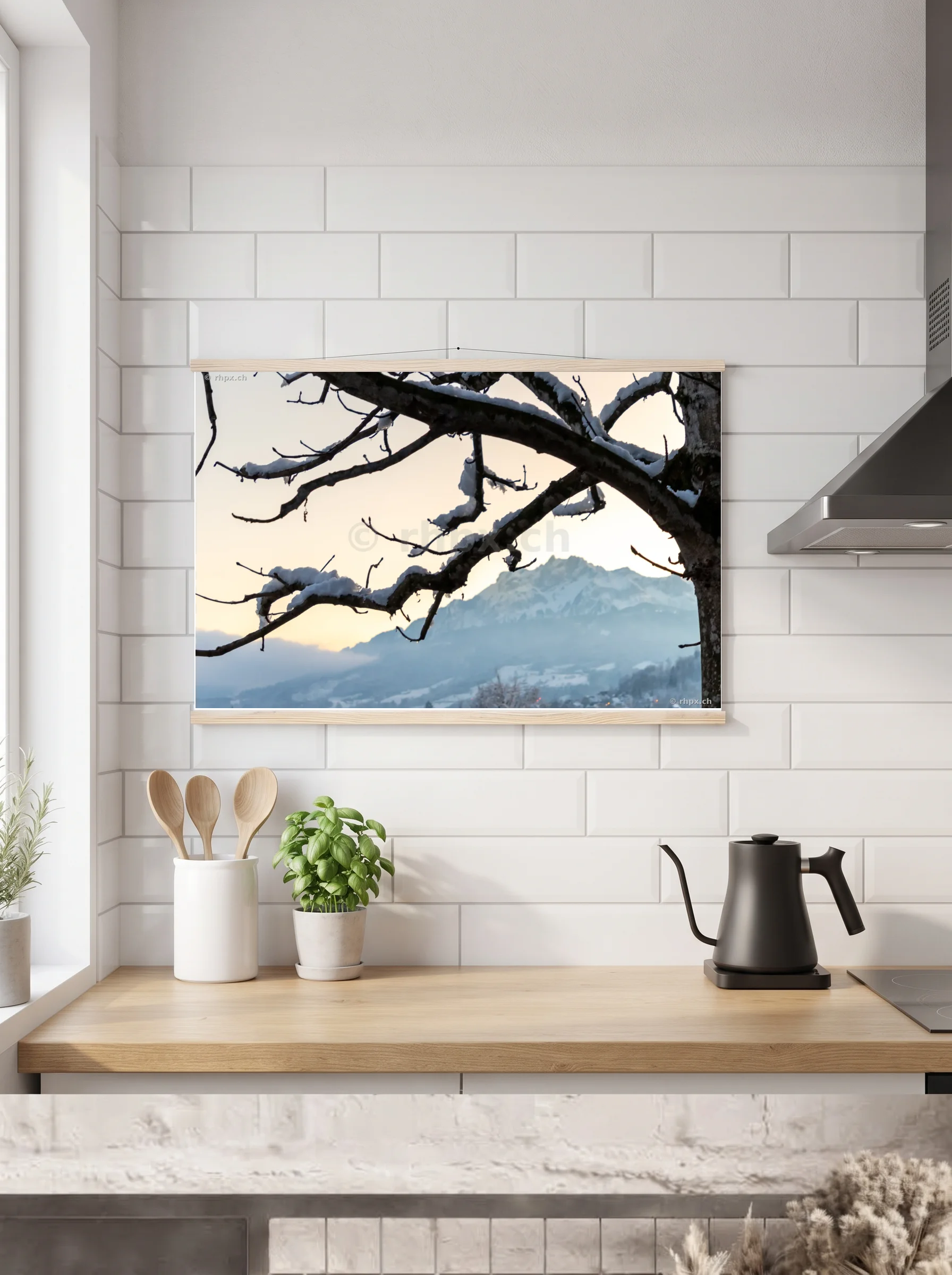 Premium-Poster mit Leisten horizontal