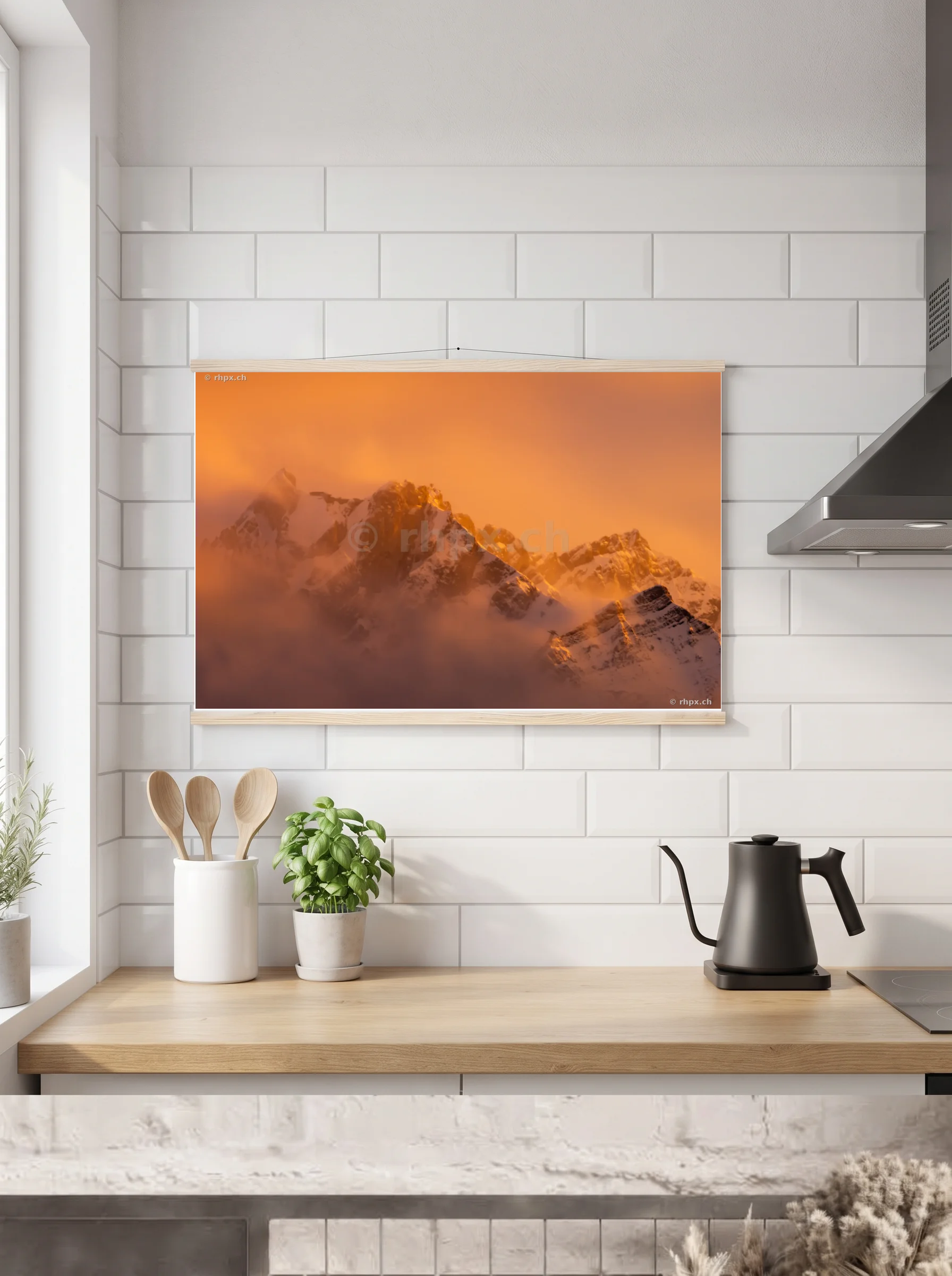 Premium-Poster mit Leisten horizontal
