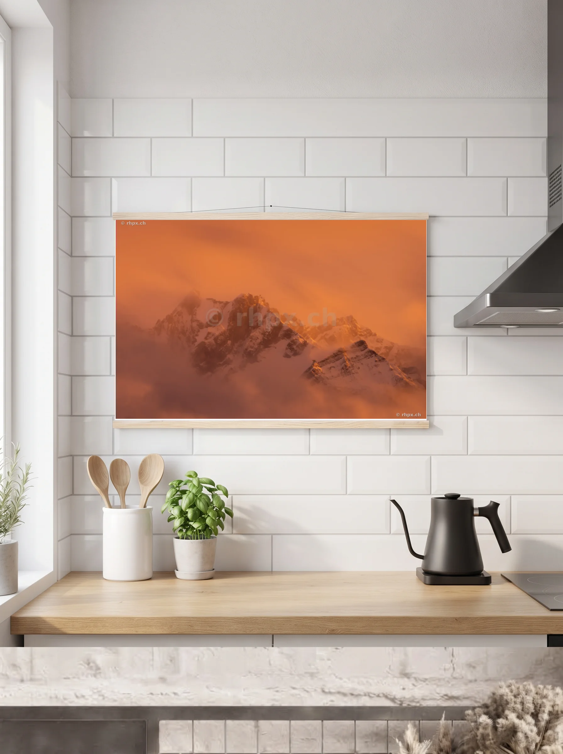 Premium-Poster mit Leisten horizontal