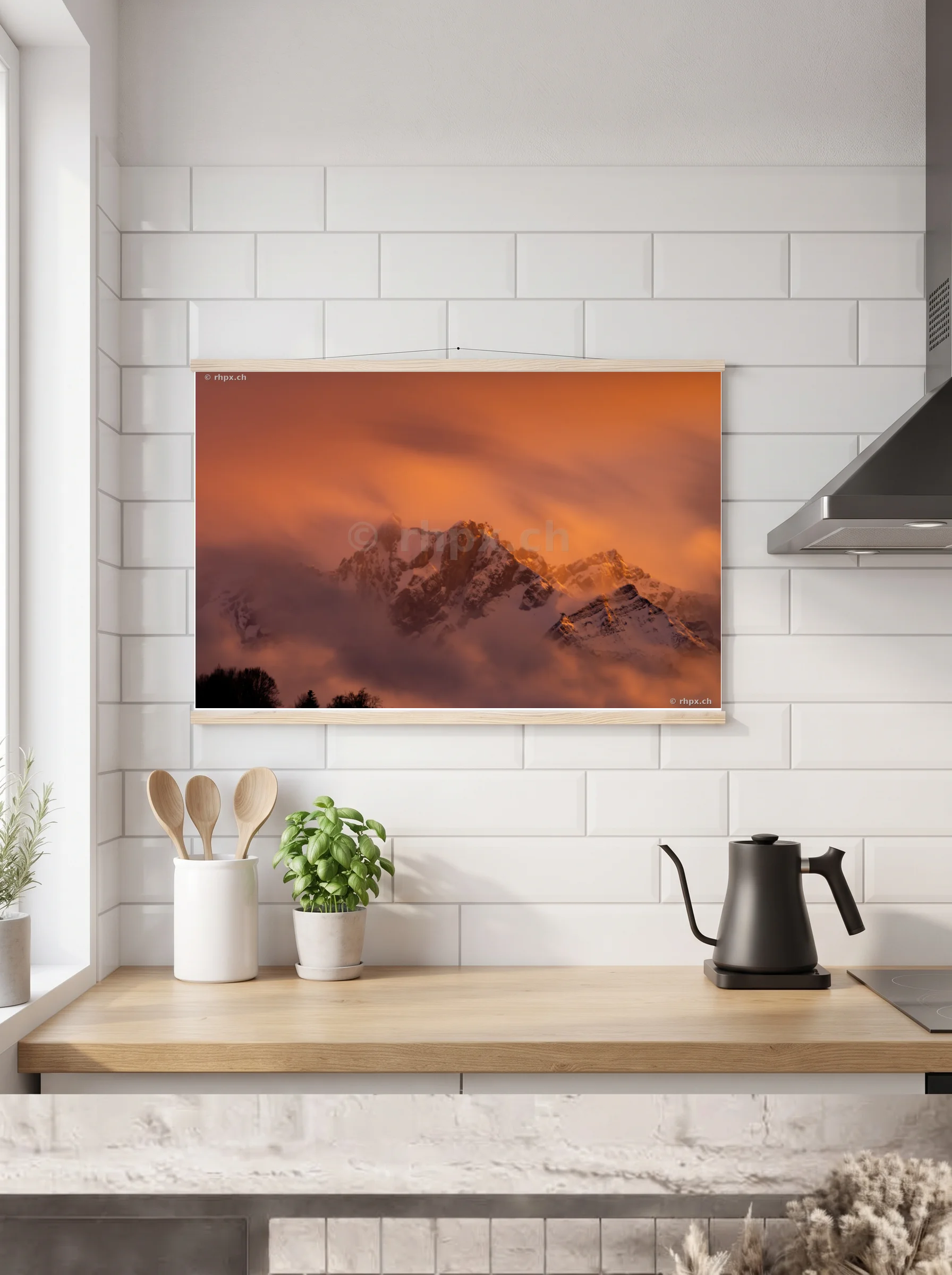 Premium-Poster mit Leisten horizontal