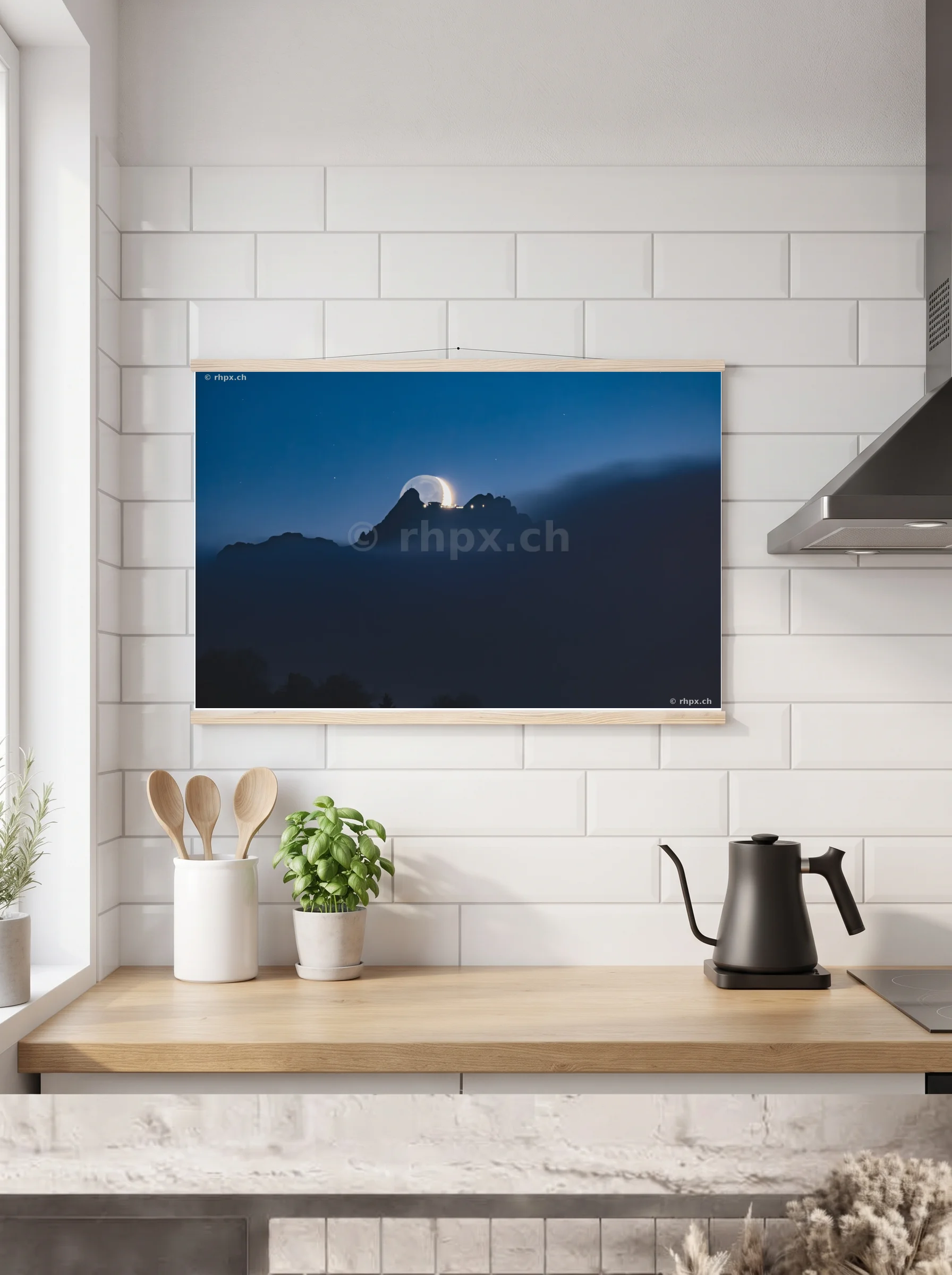 Premium-Poster mit Leisten horizontal