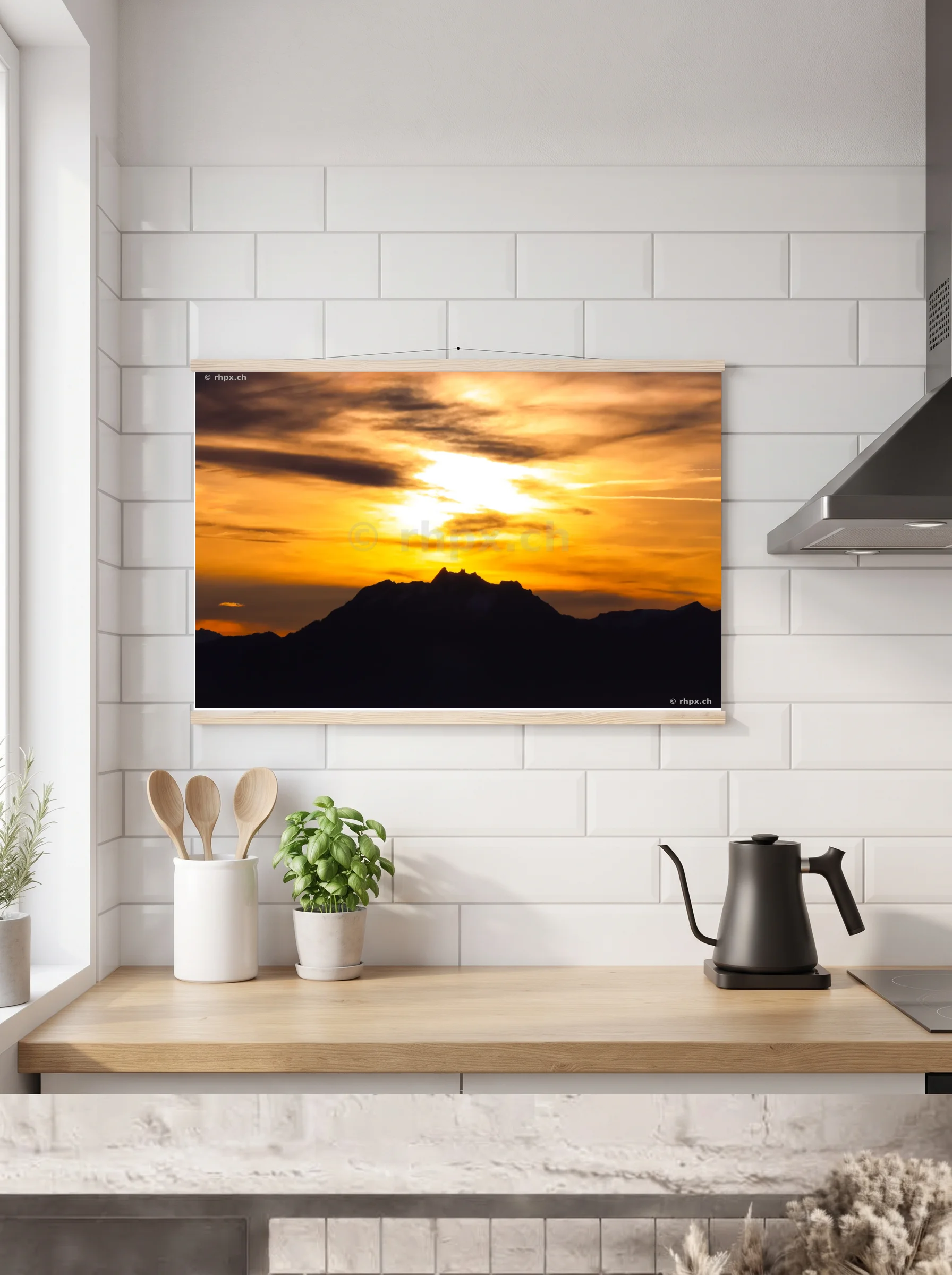 Premium-Poster mit Leisten horizontal