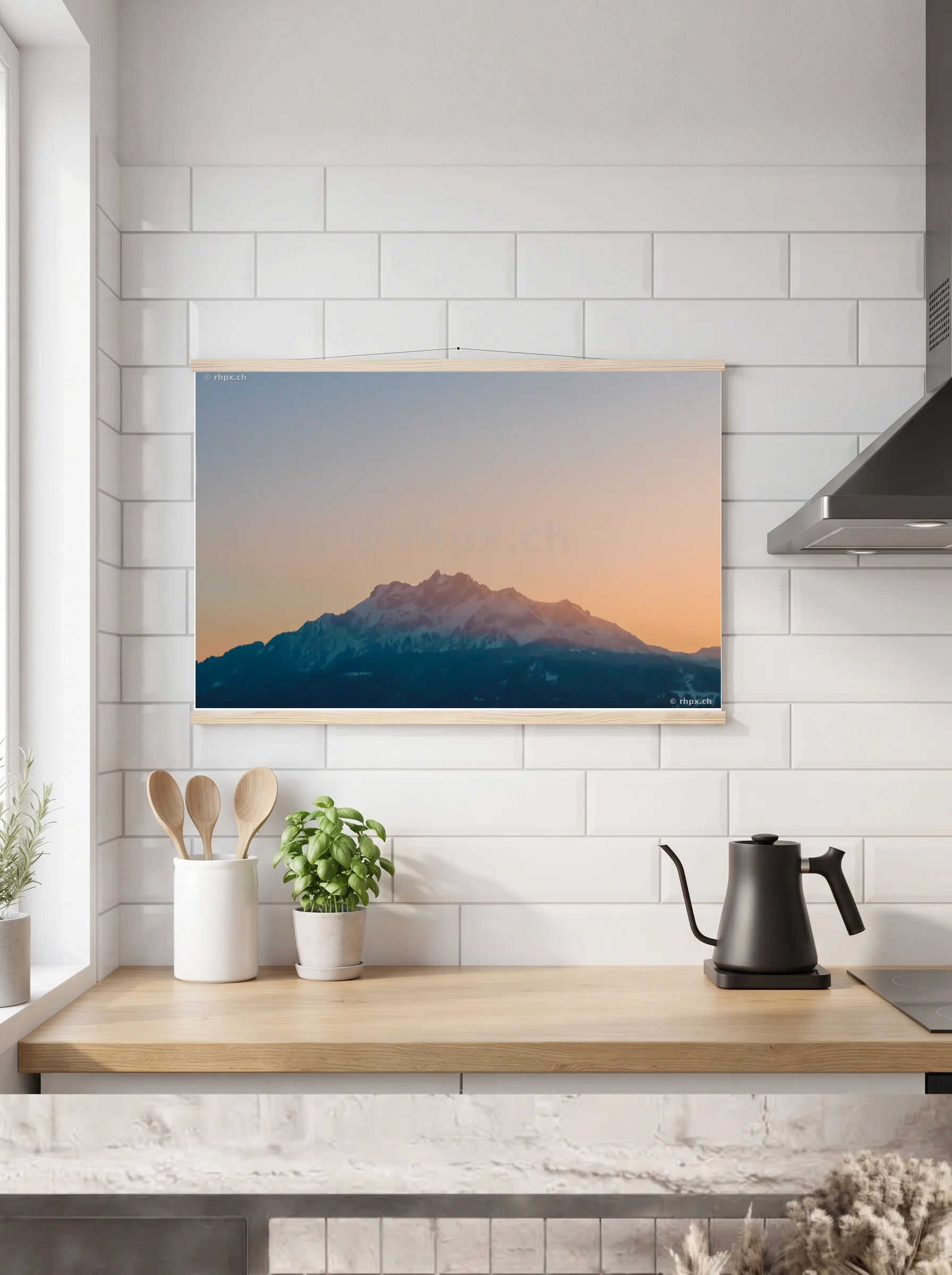 Premium-Poster mit Leisten horizontal