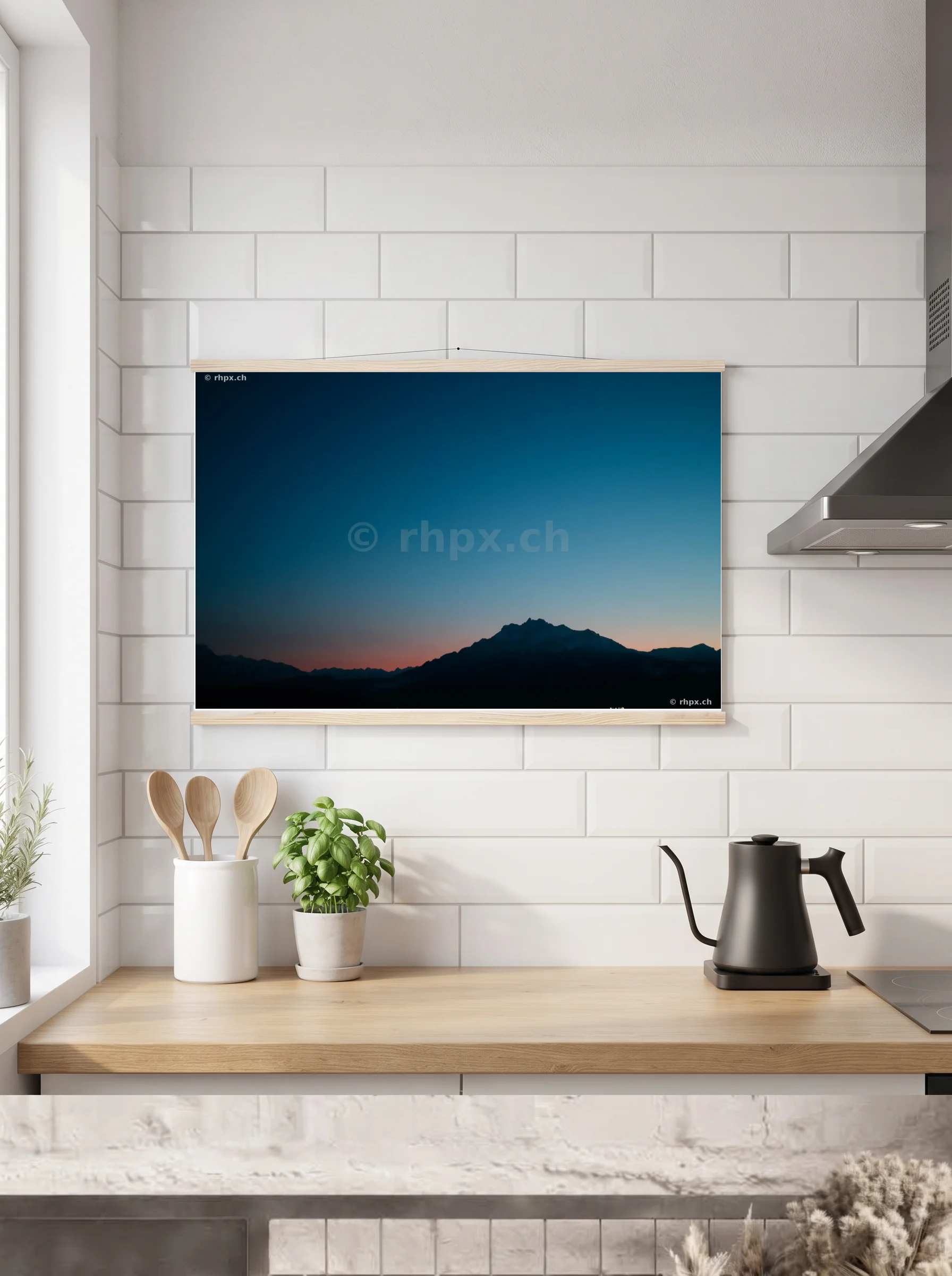 Premium-Poster mit Leisten horizontal