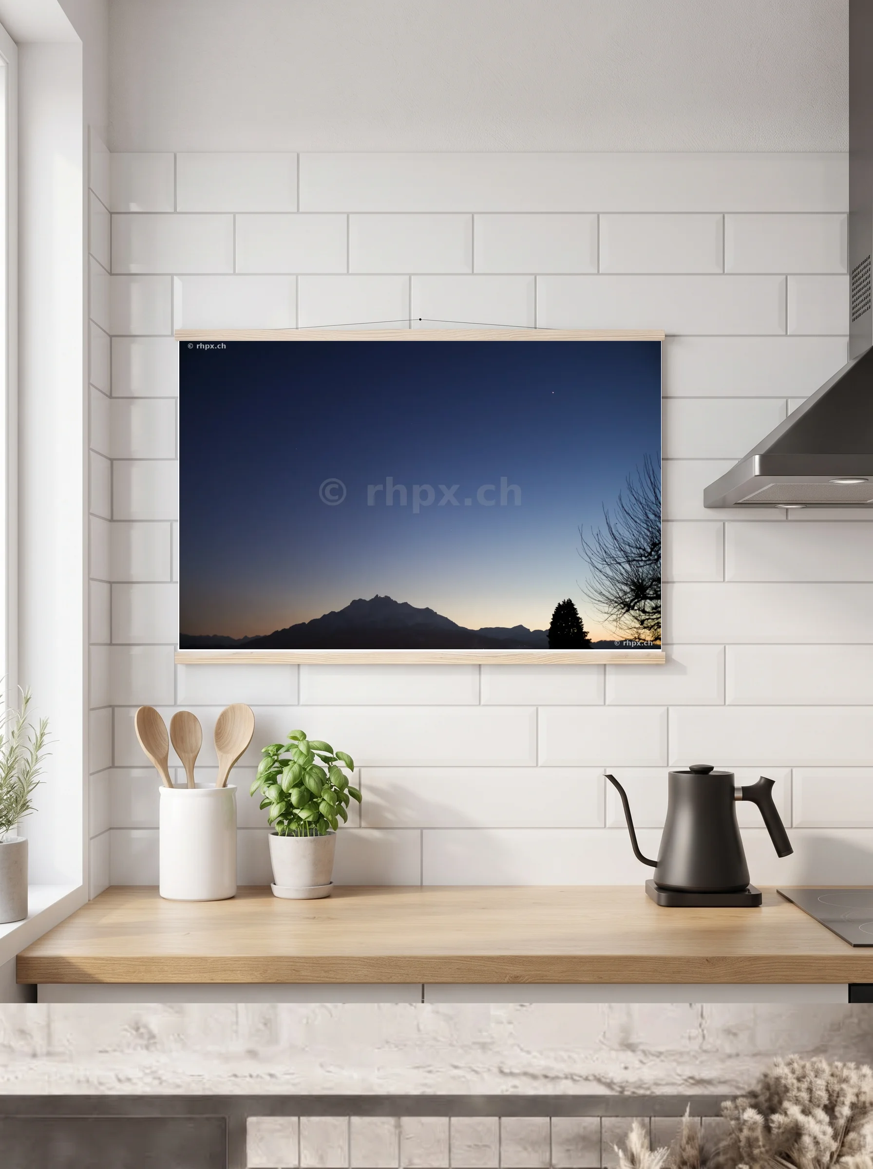 Premium-Poster mit Leisten horizontal