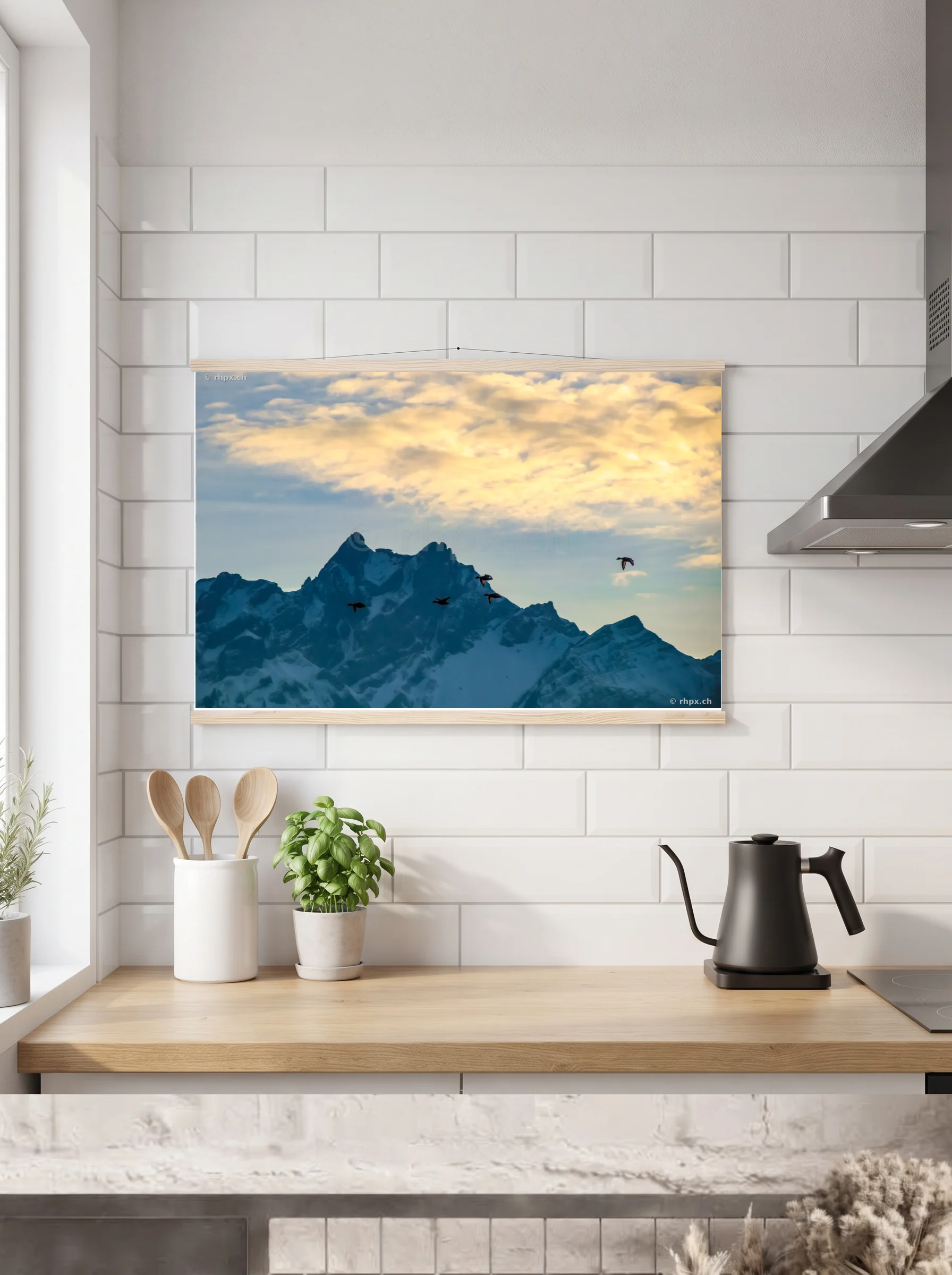 Premium-Poster mit Leisten horizontal