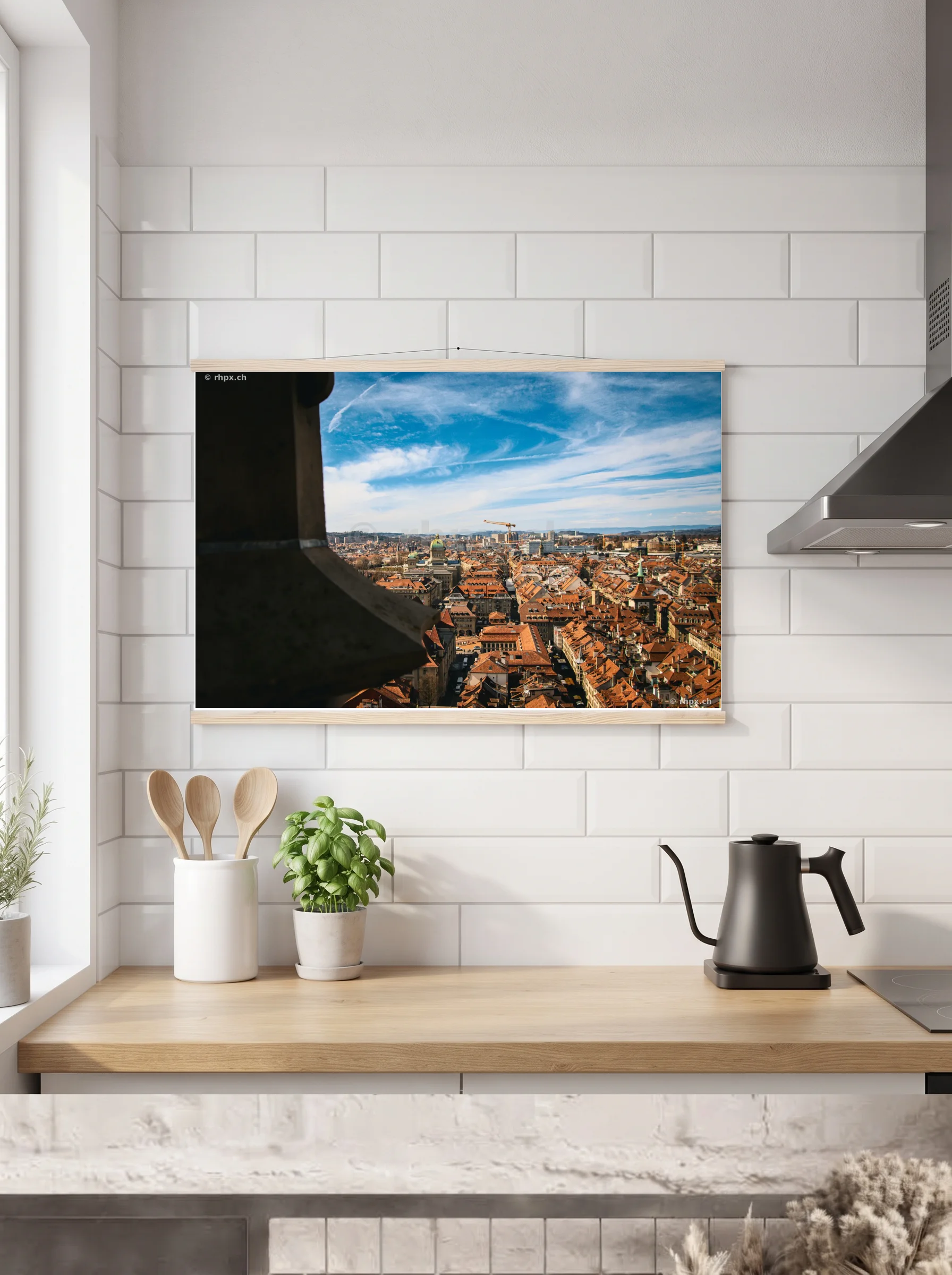 Premium-Poster mit Leisten horizontal