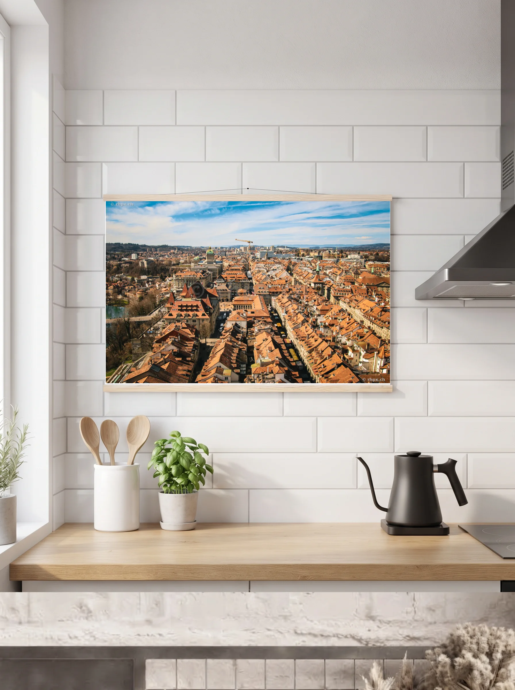 Premium-Poster mit Leisten horizontal
