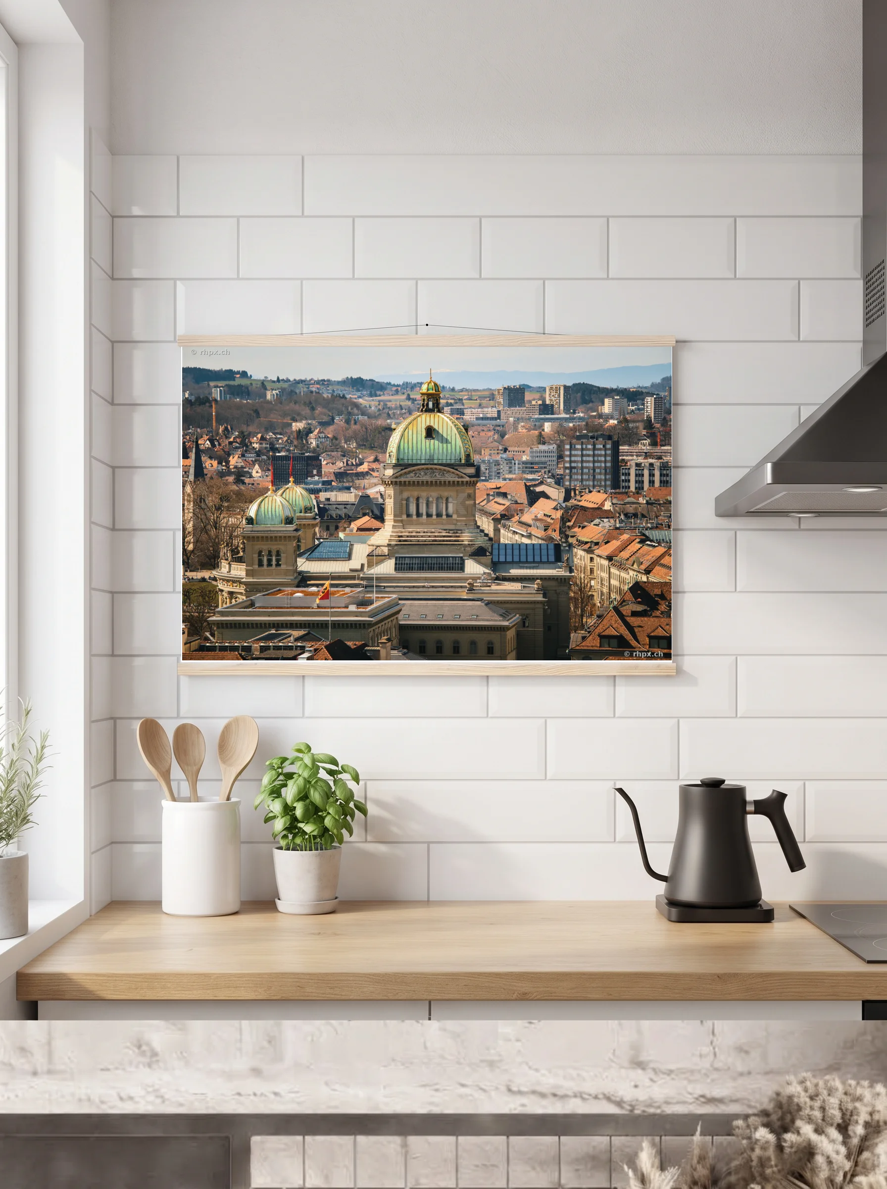 Premium-Poster mit Leisten horizontal