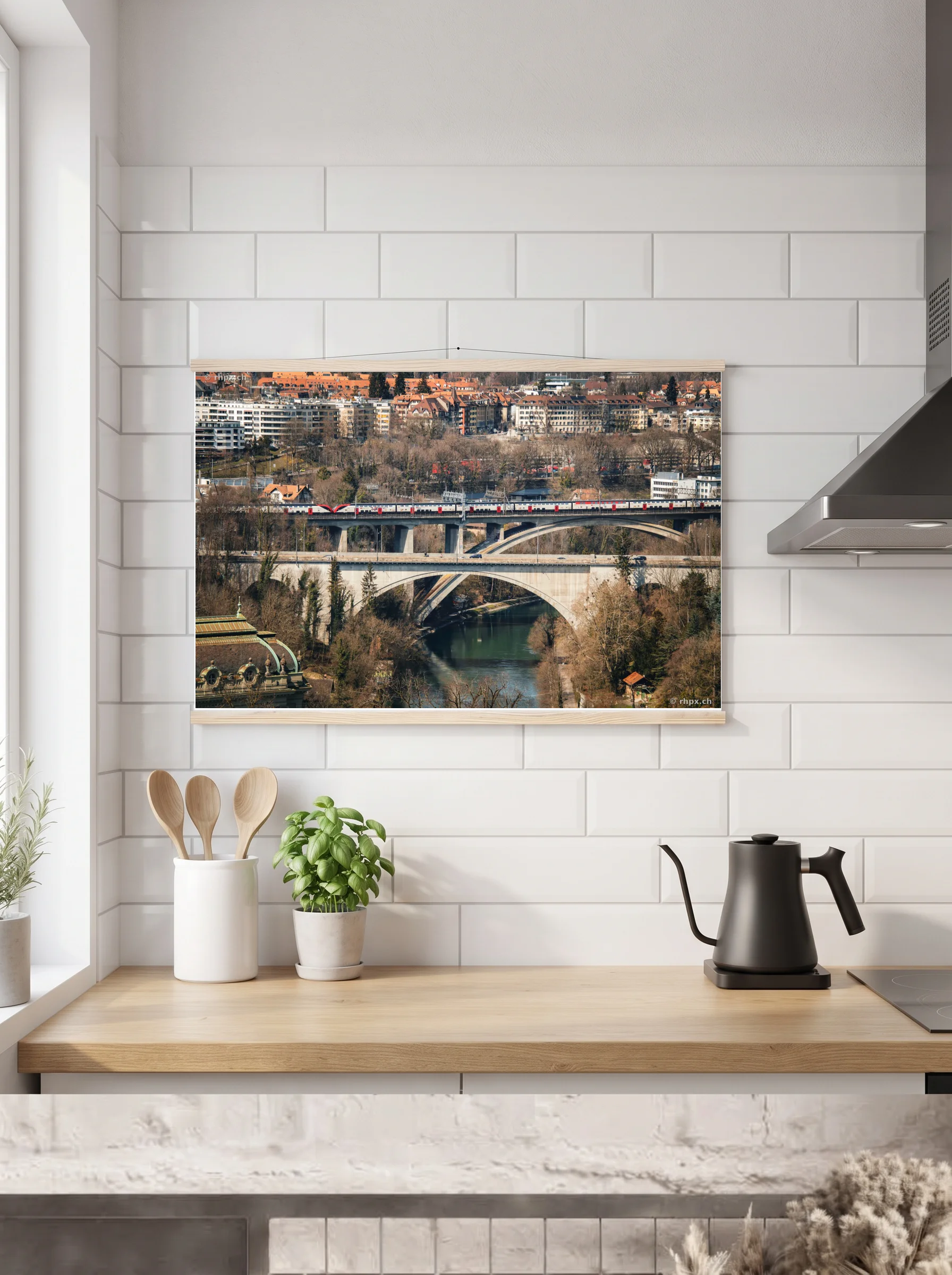 Premium-Poster mit Leisten horizontal
