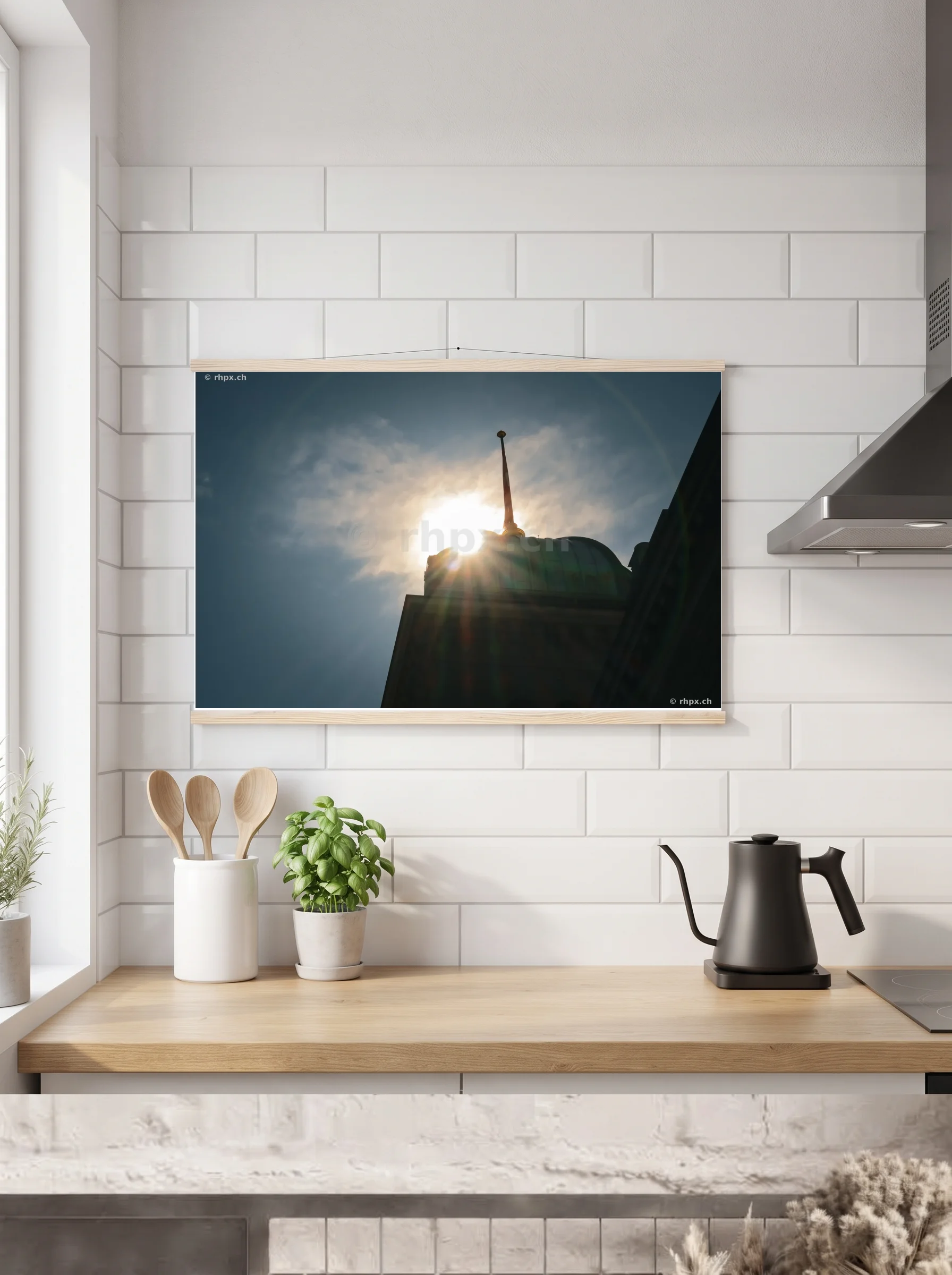 Premium-Poster mit Leisten horizontal