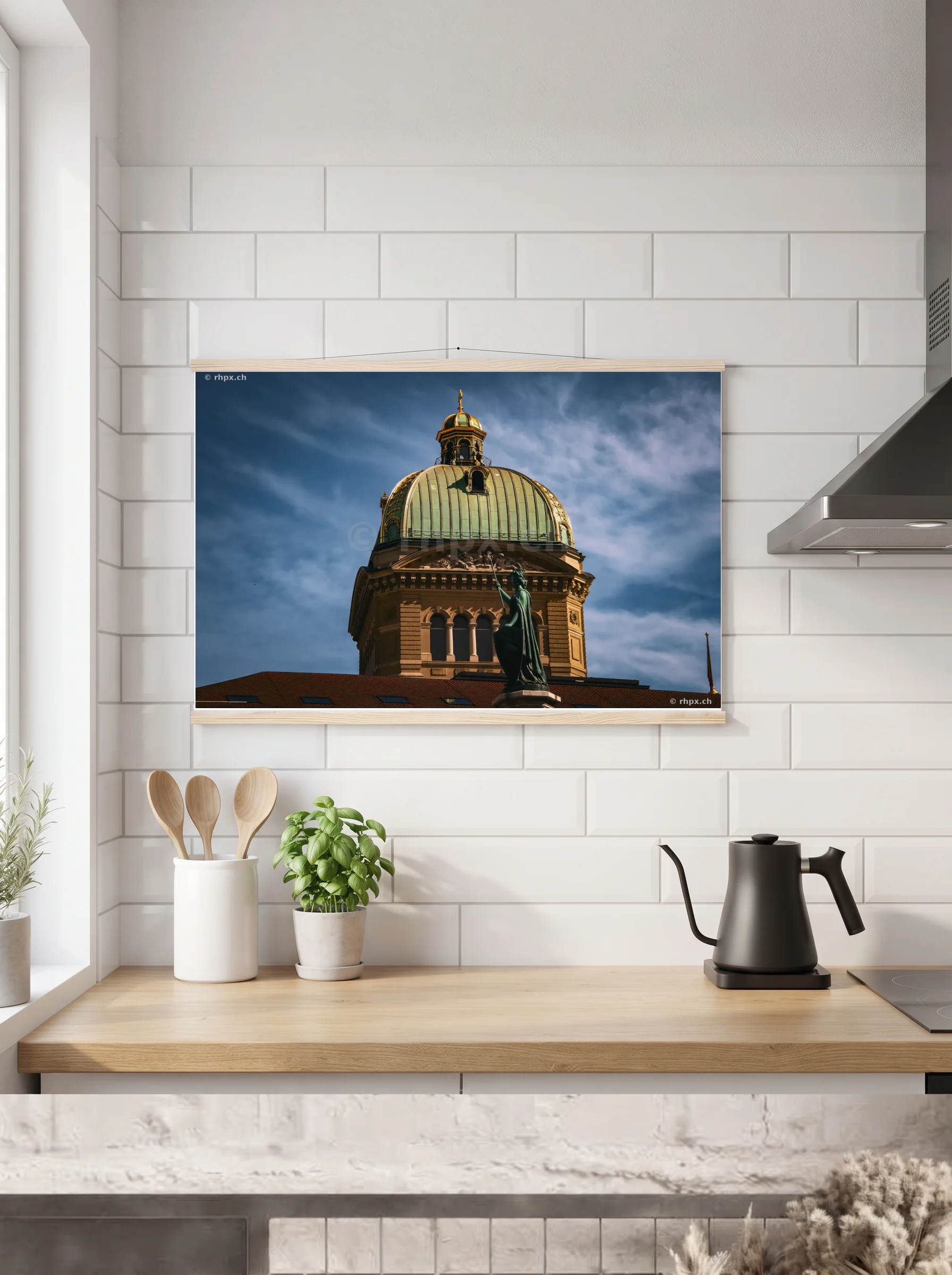 Premium-Poster mit Leisten horizontal