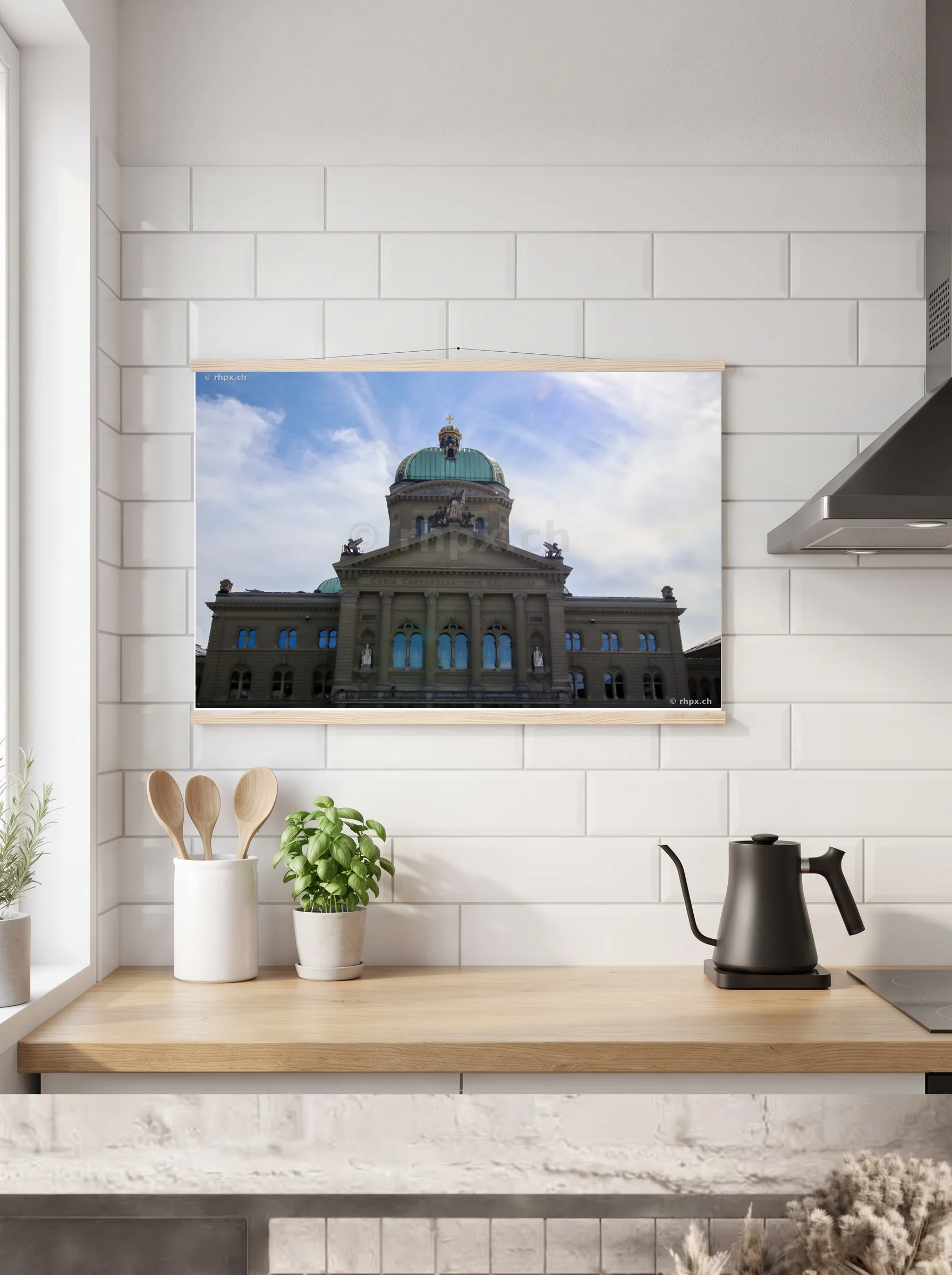Premium-Poster mit Leisten horizontal