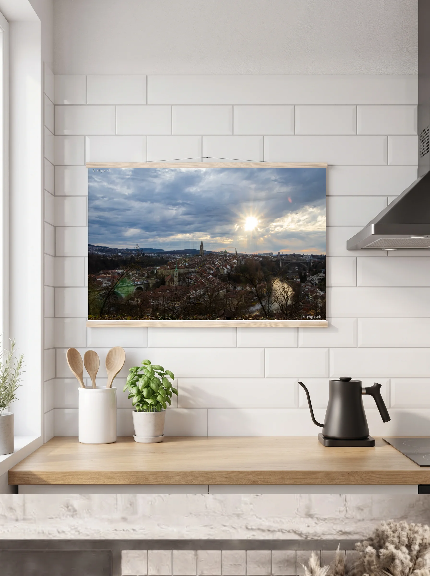 Premium-Poster mit Leisten horizontal