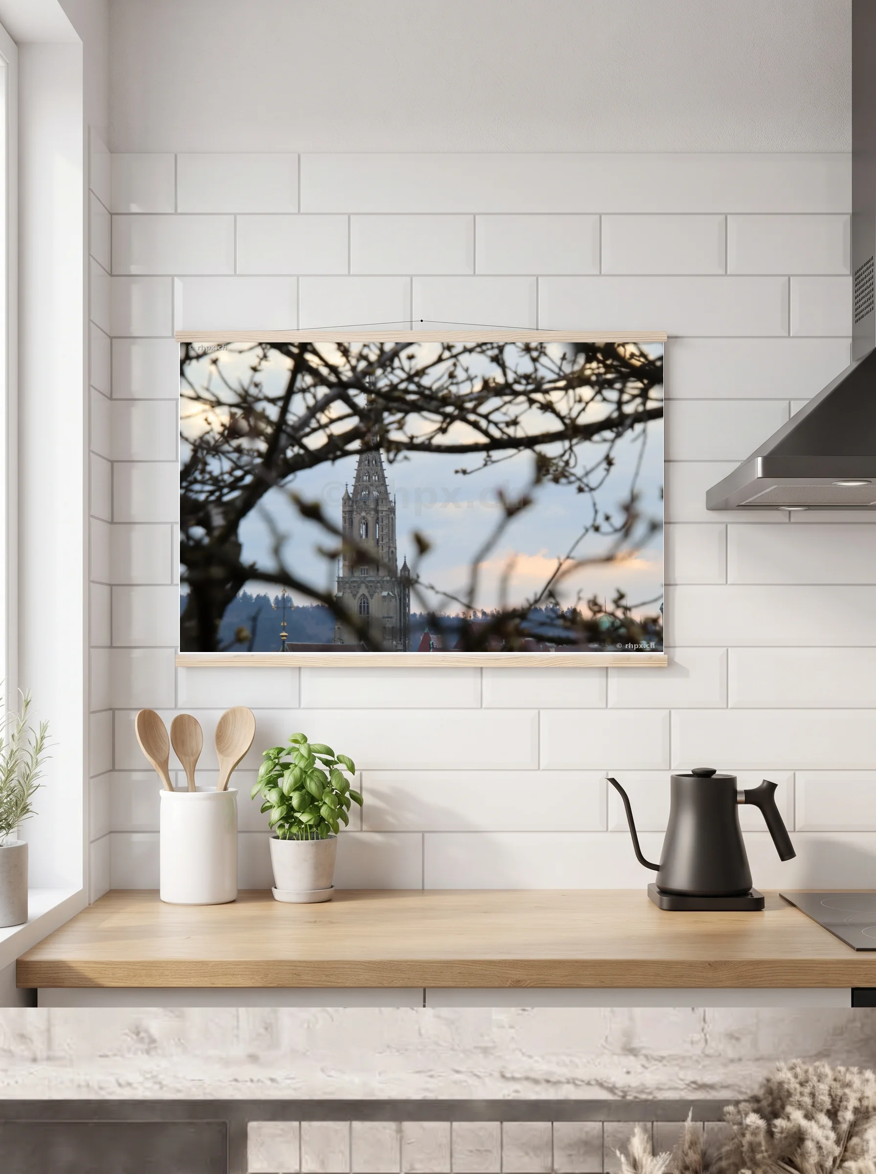 Premium-Poster mit Leisten horizontal