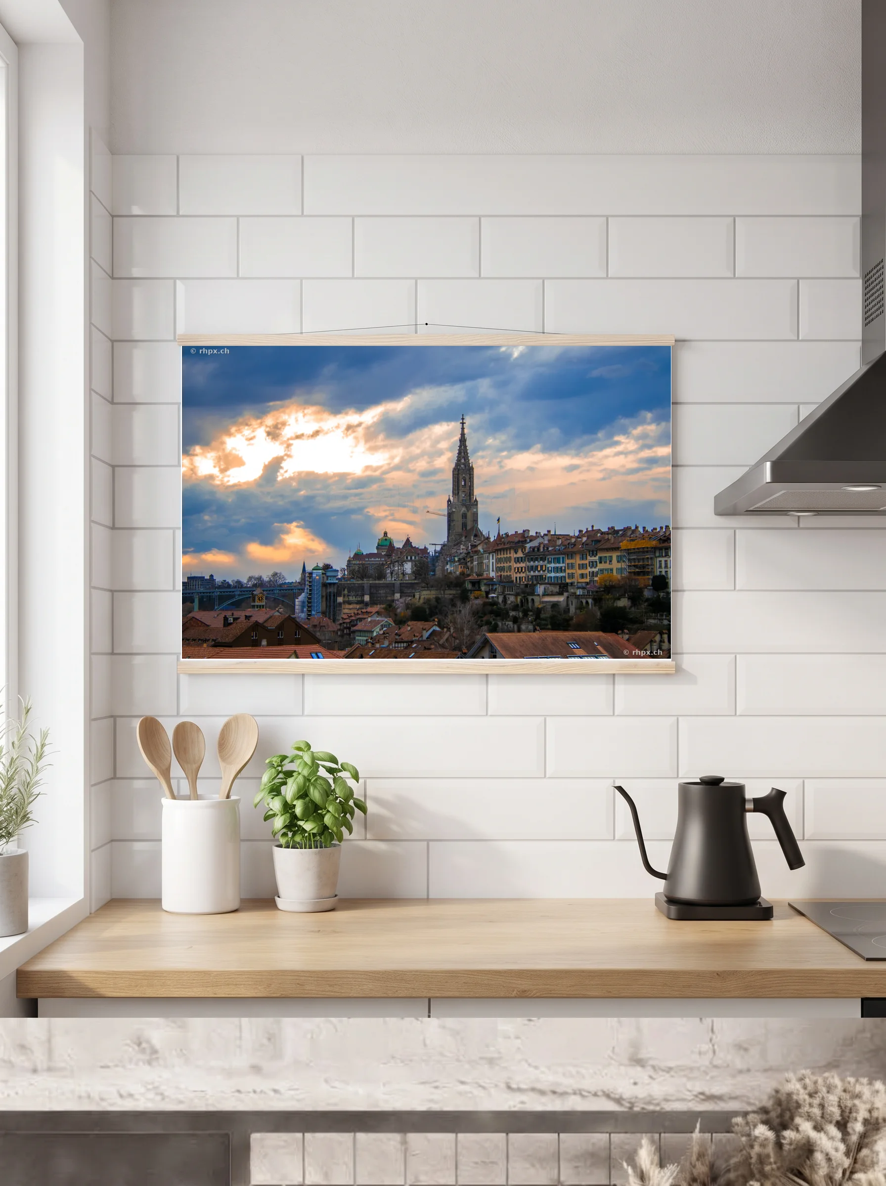 Premium-Poster mit Leisten horizontal