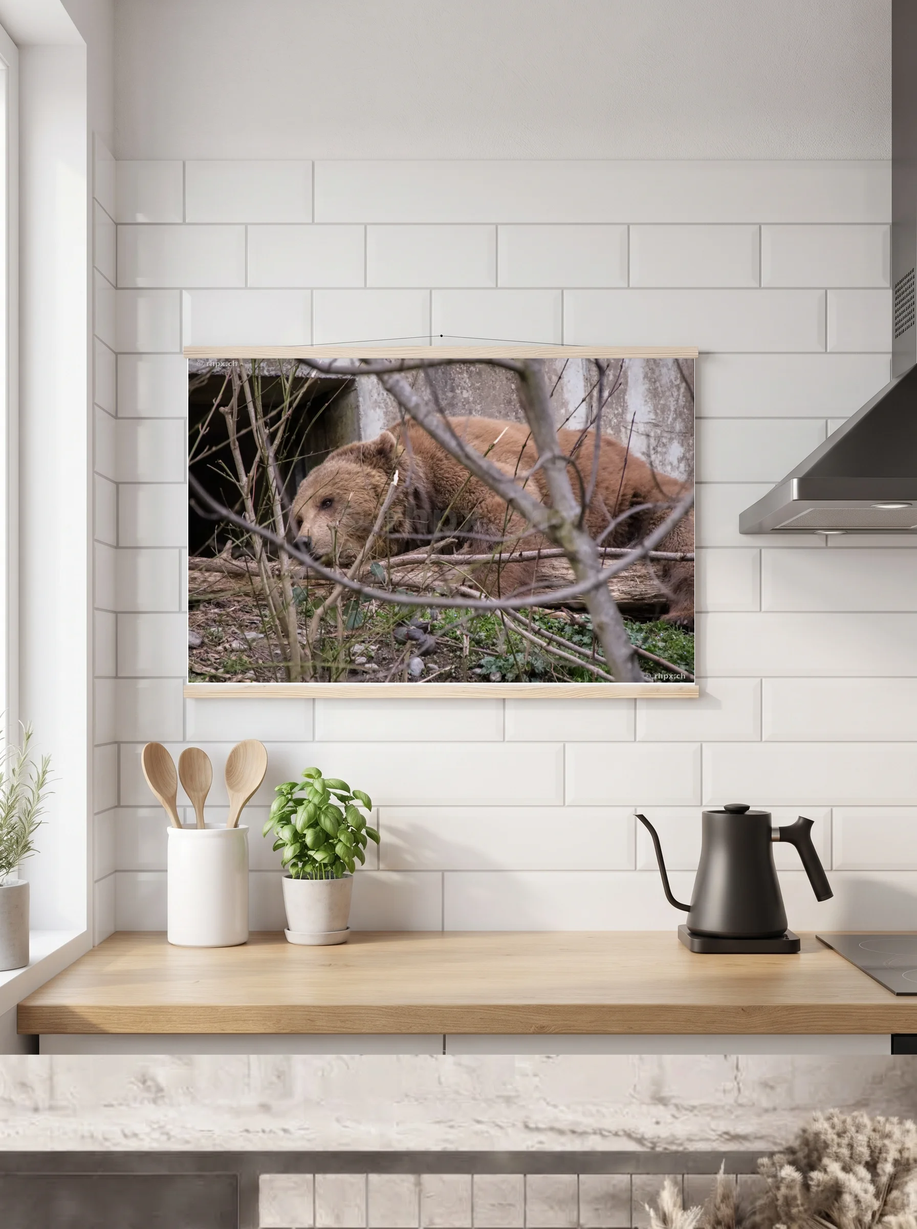 Premium-Poster mit Leisten horizontal