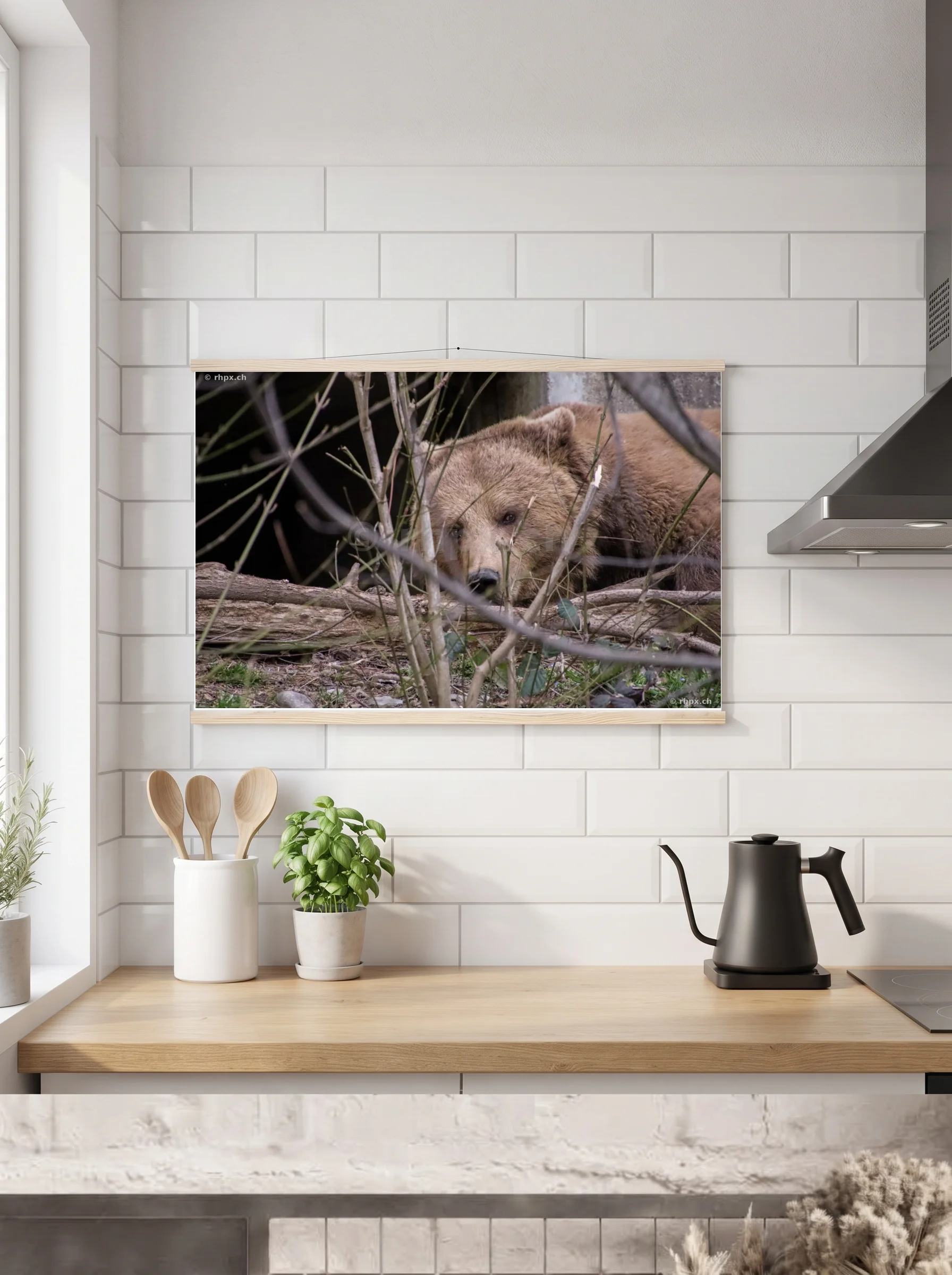 Premium-Poster mit Leisten horizontal