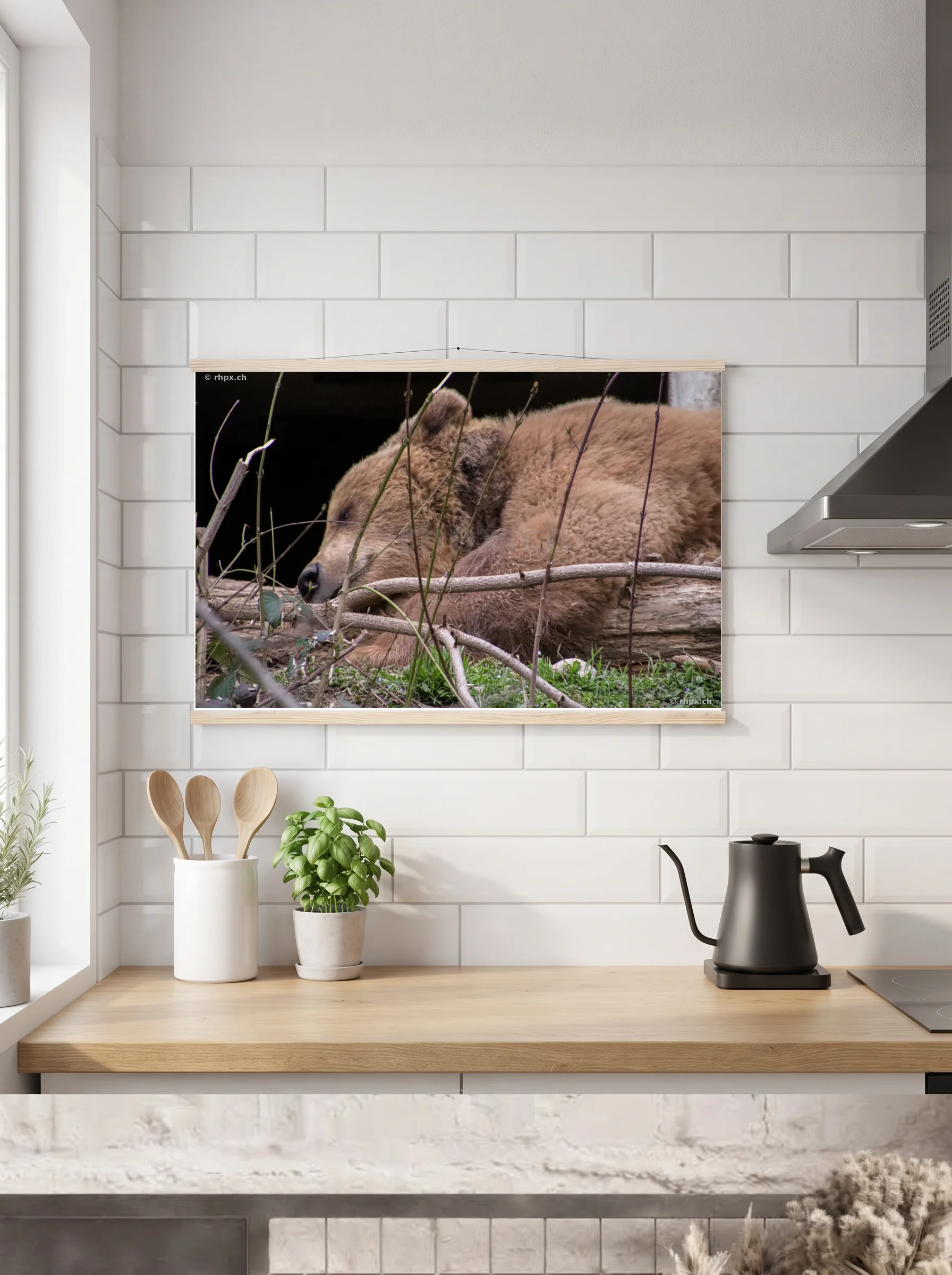 Premium-Poster mit Leisten horizontal