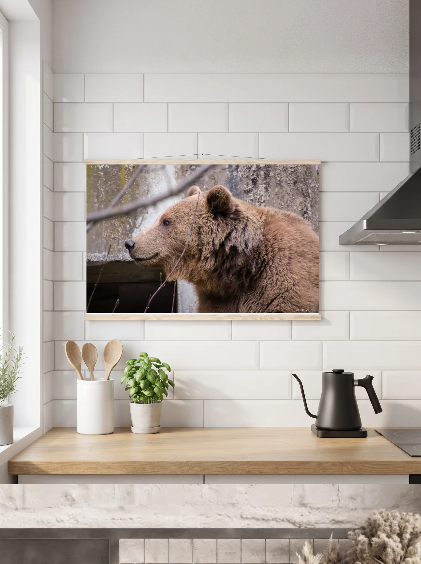 Premium-Poster mit Leisten horizontal