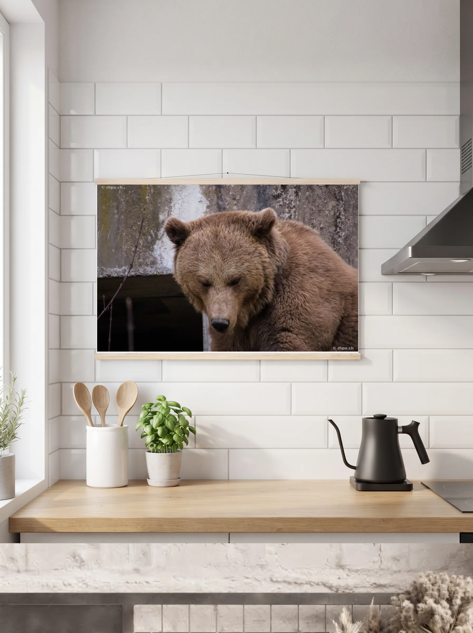 Premium-Poster mit Leisten horizontal