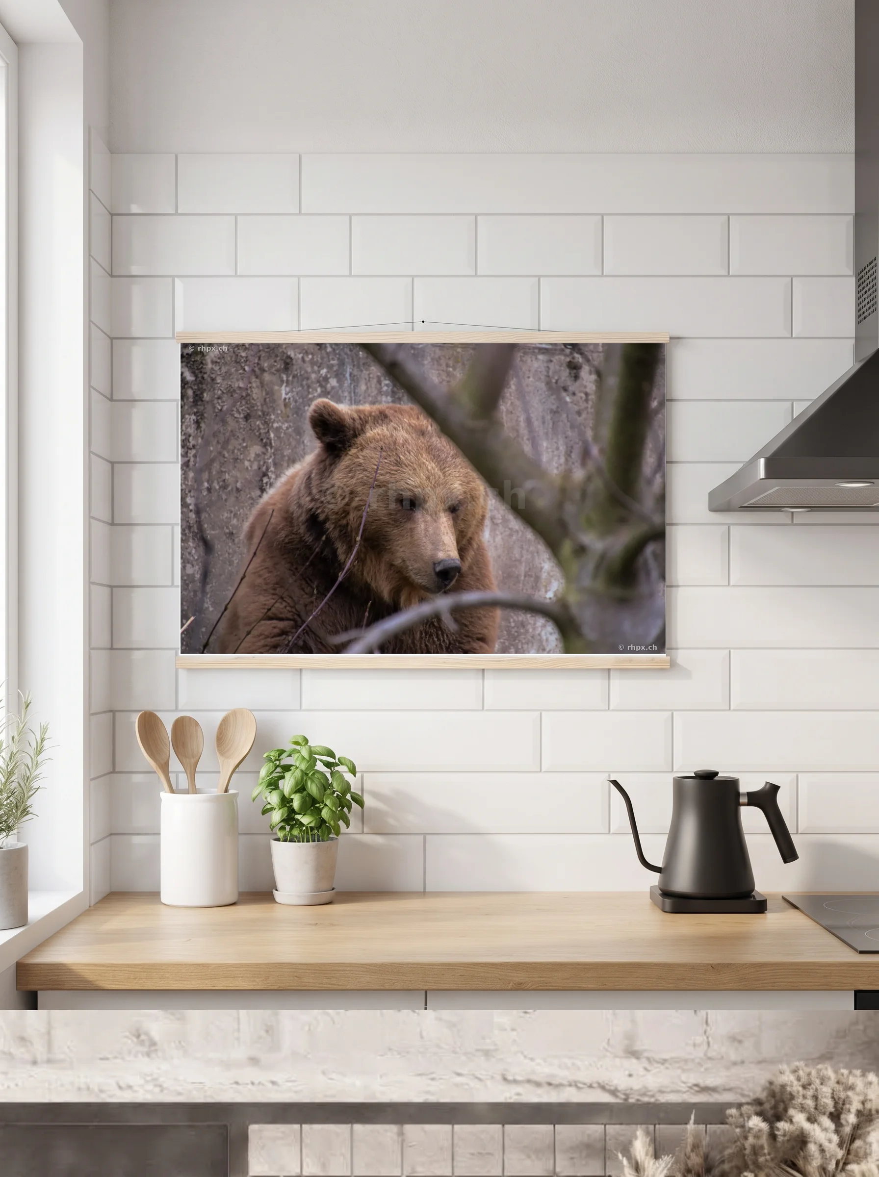 Premium-Poster mit Leisten horizontal