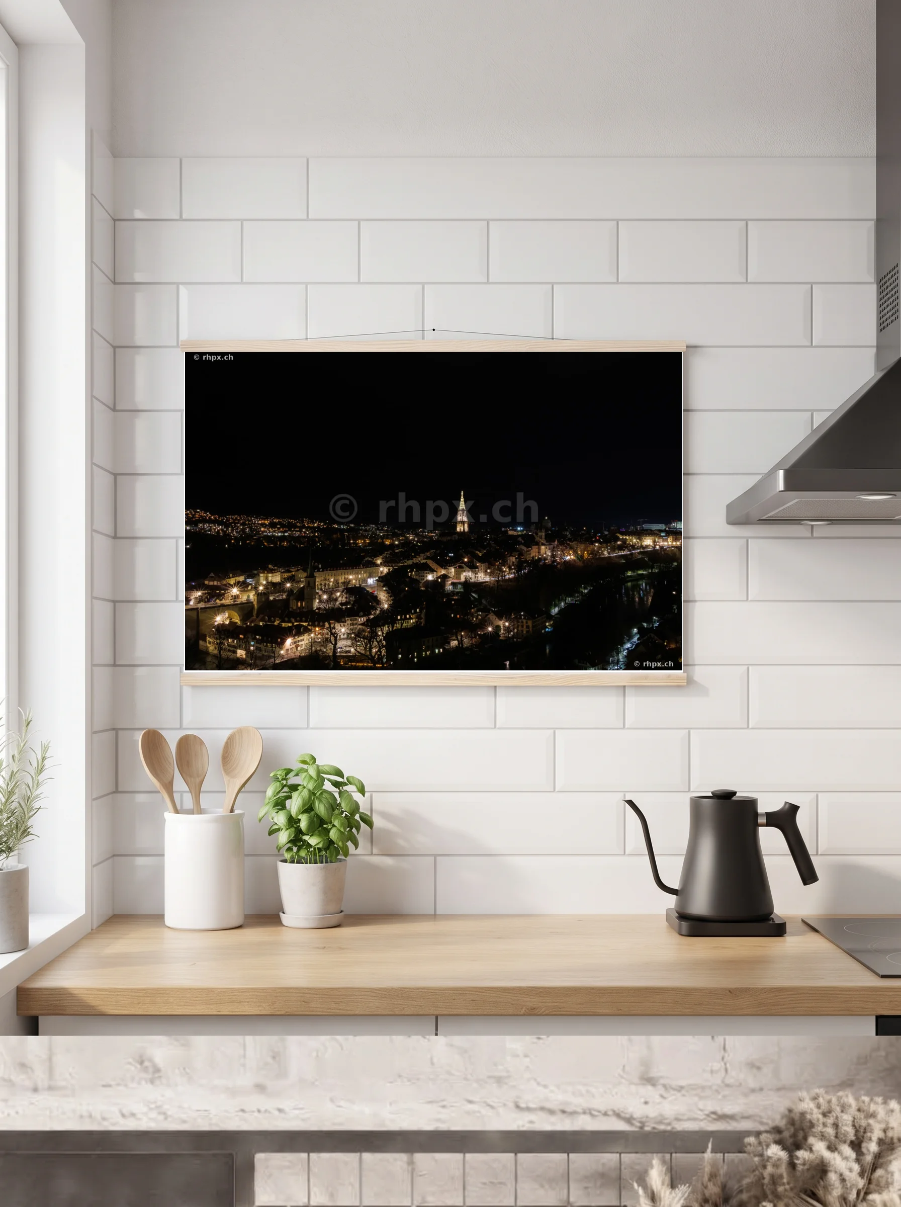Premium-Poster mit Leisten horizontal