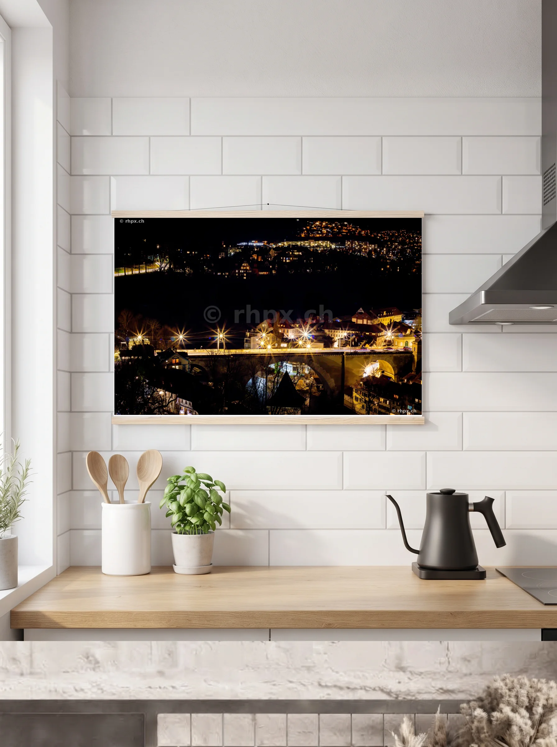 Premium-Poster mit Leisten horizontal