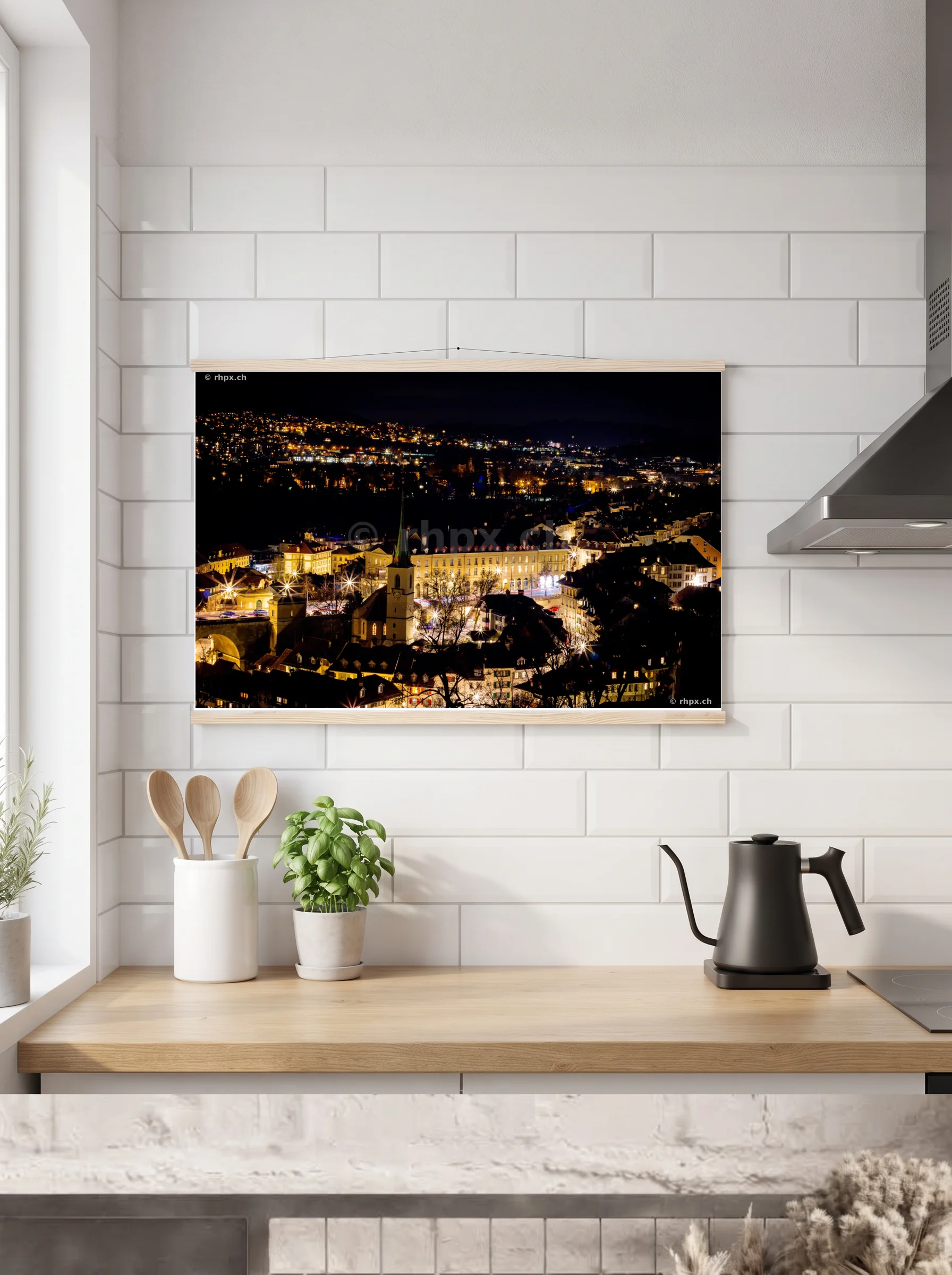Premium-Poster mit Leisten horizontal
