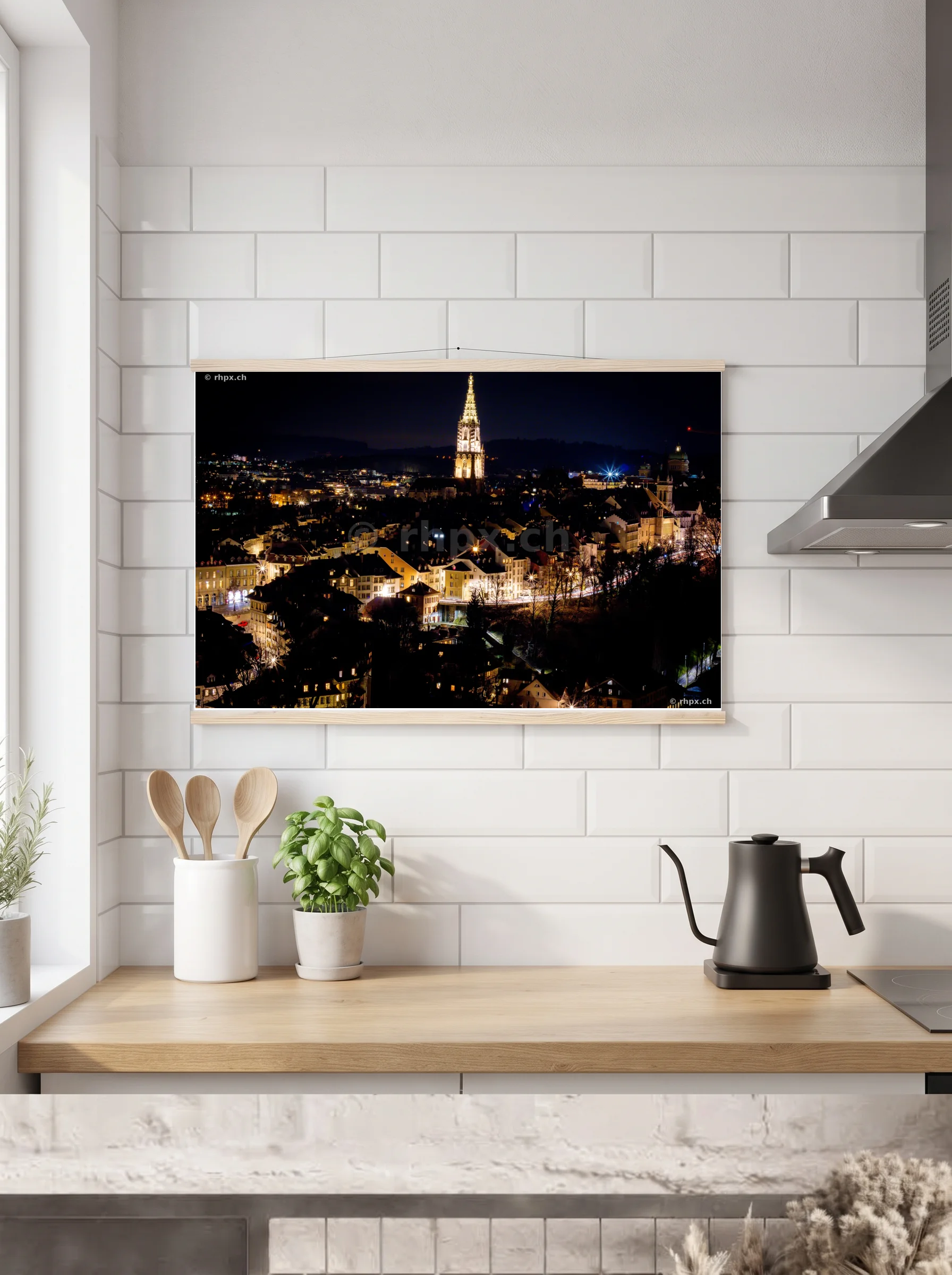 Premium-Poster mit Leisten horizontal