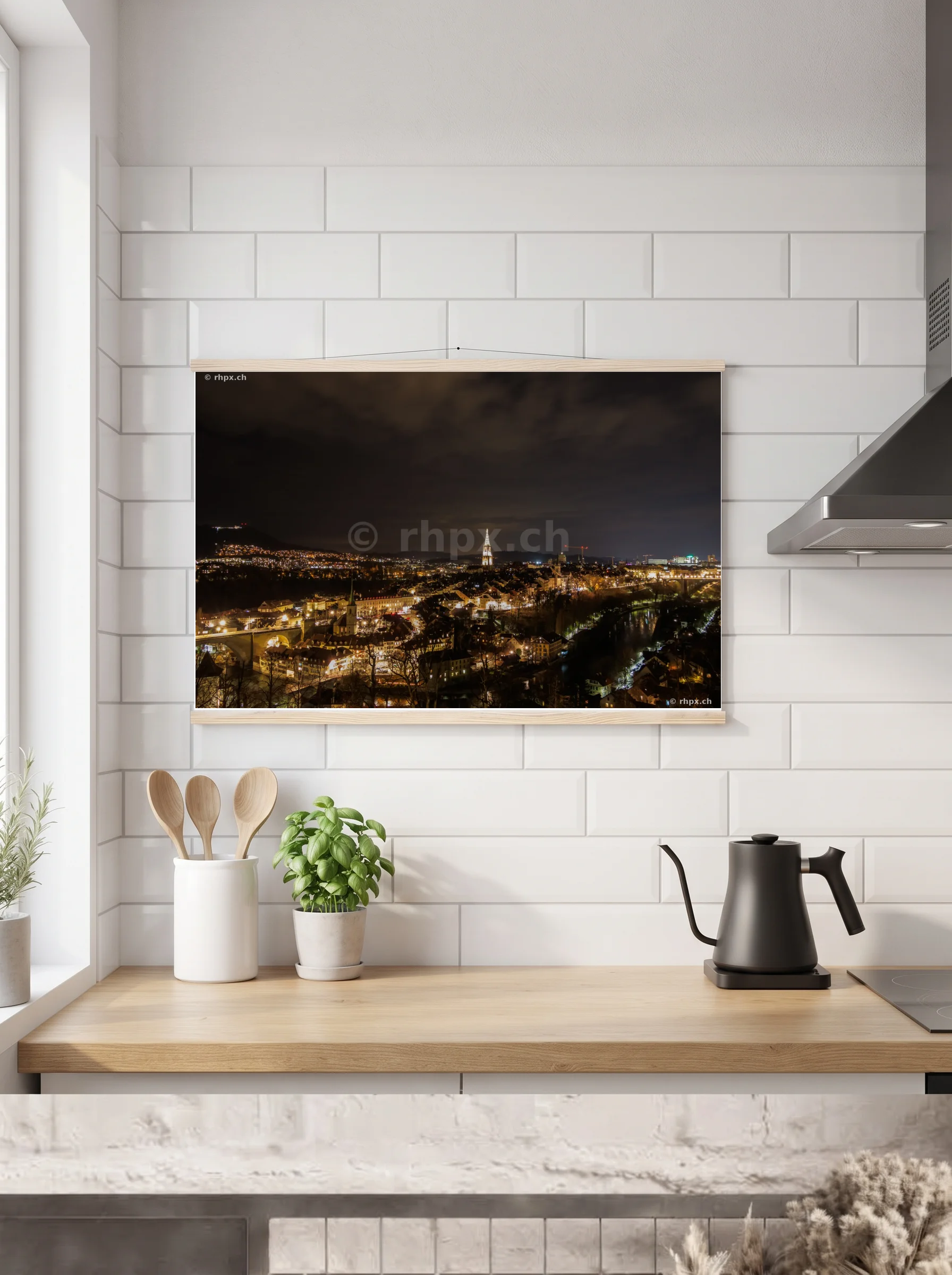 Premium-Poster mit Leisten horizontal