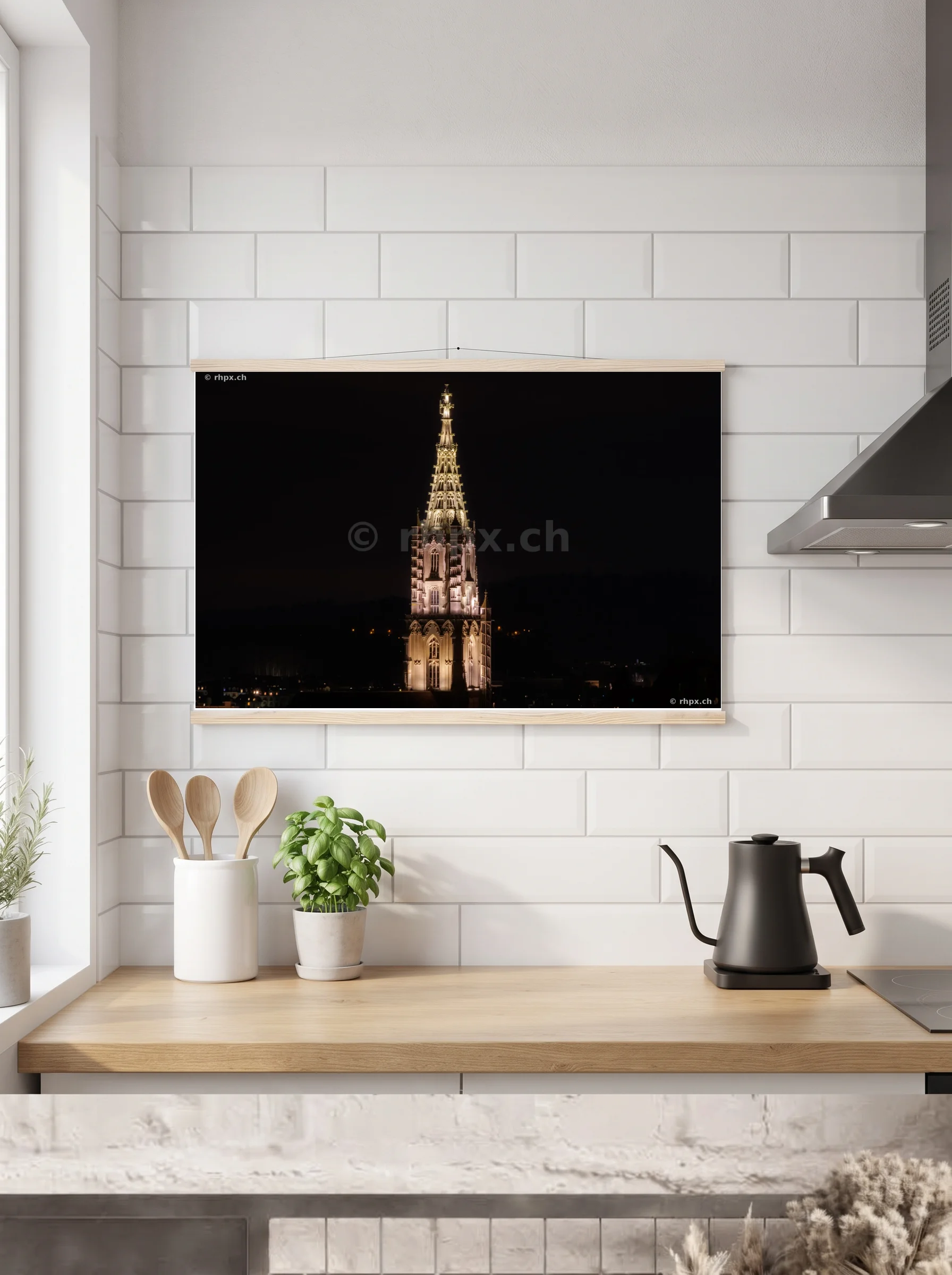 Premium-Poster mit Leisten horizontal