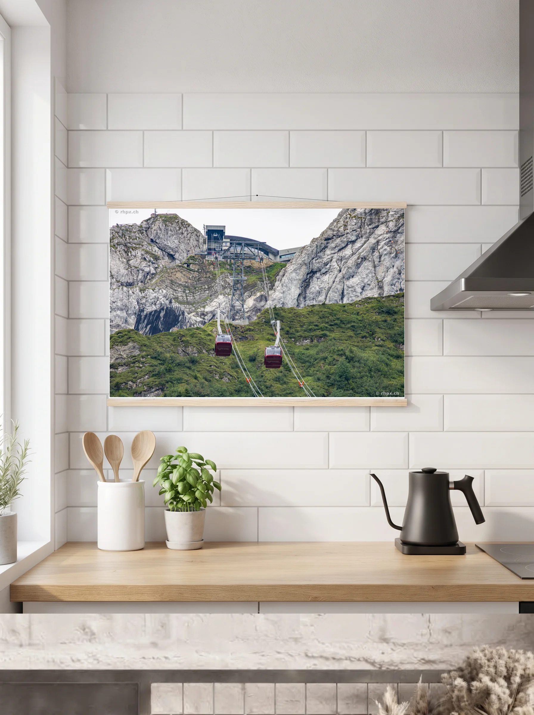 Premium-Poster mit Leisten horizontal