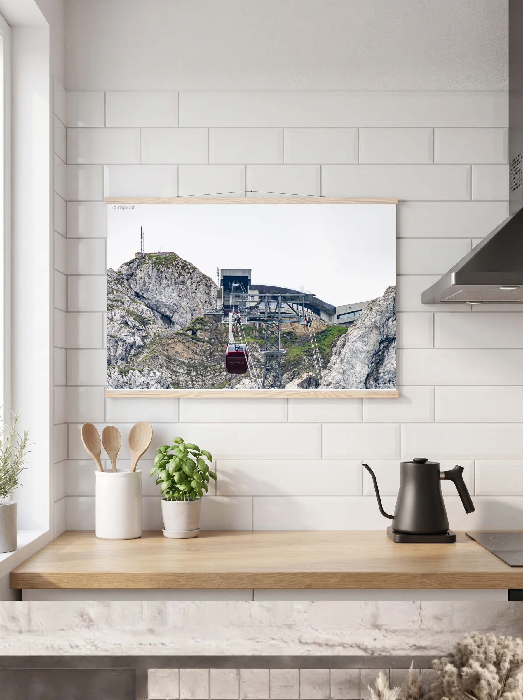 Premium-Poster mit Leisten horizontal