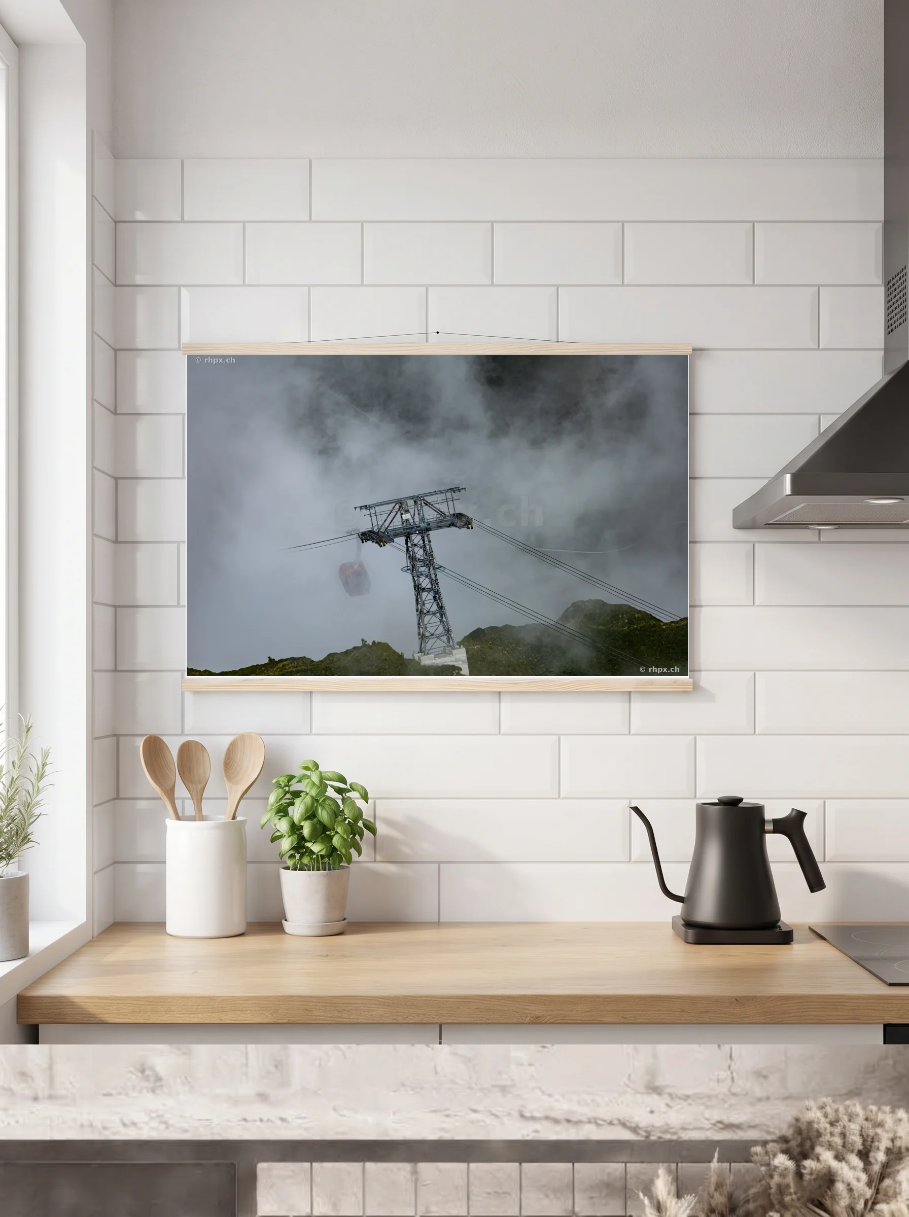 Premium-Poster mit Leisten horizontal