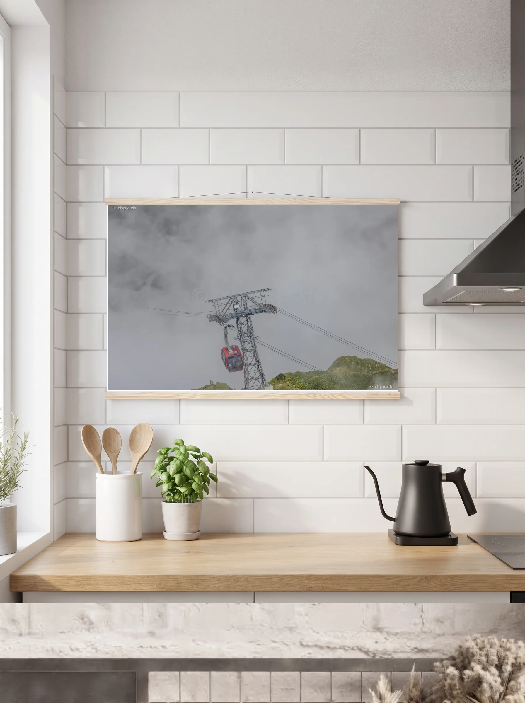 Premium-Poster mit Leisten horizontal