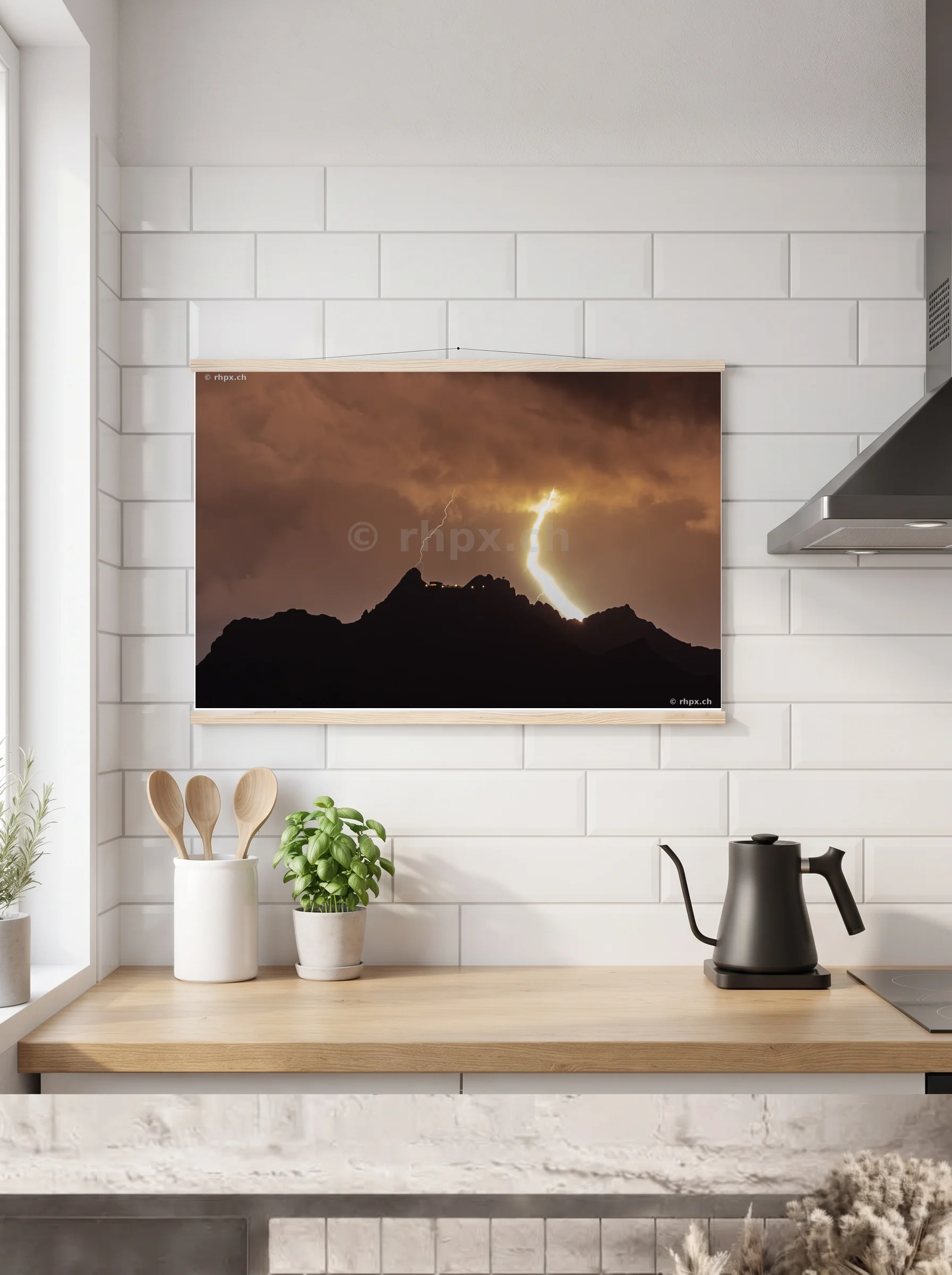 Premium-Poster mit Leisten horizontal