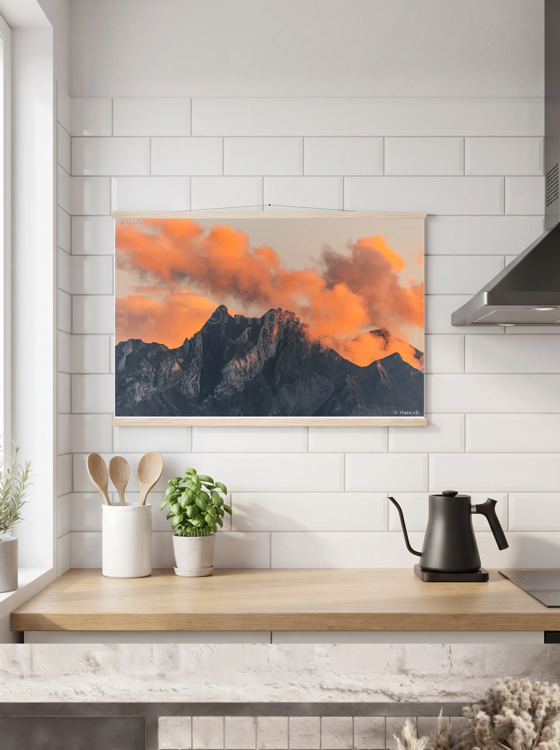 Premium-Poster mit Leisten horizontal