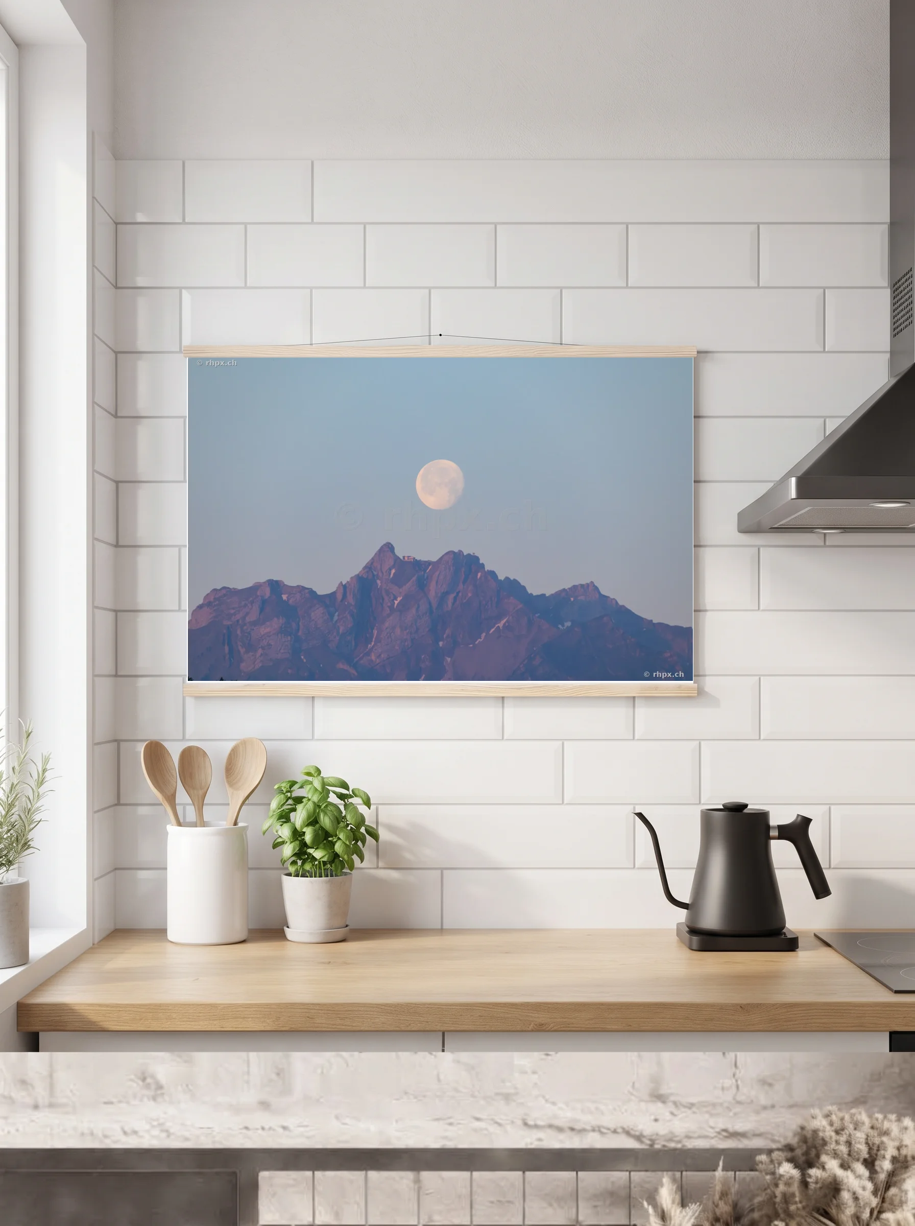Premium-Poster mit Leisten horizontal