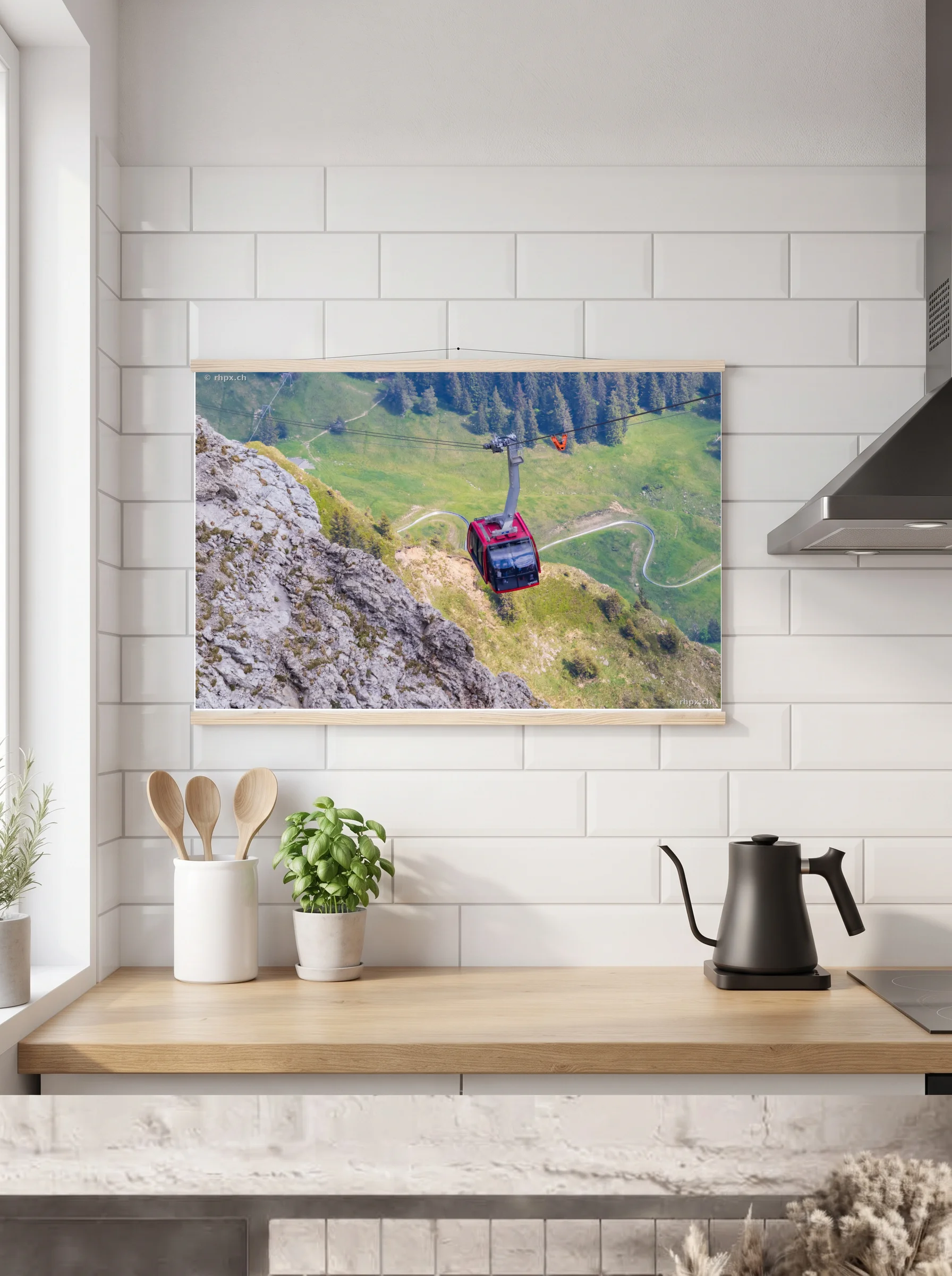 Premium-Poster mit Leisten horizontal