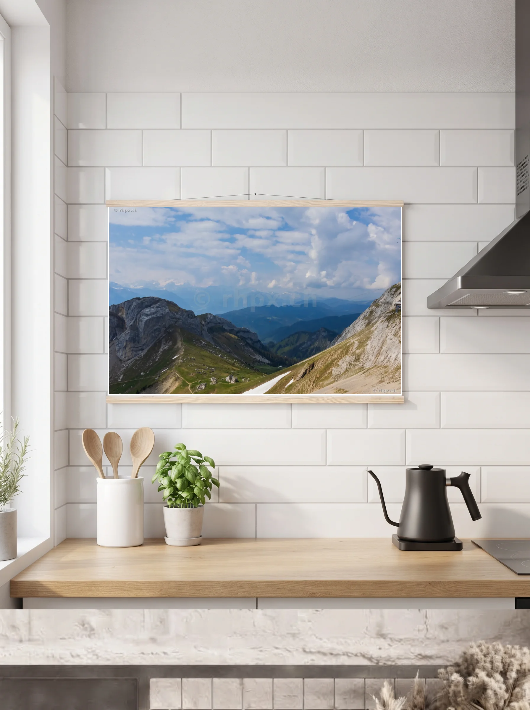 Premium-Poster mit Leisten horizontal