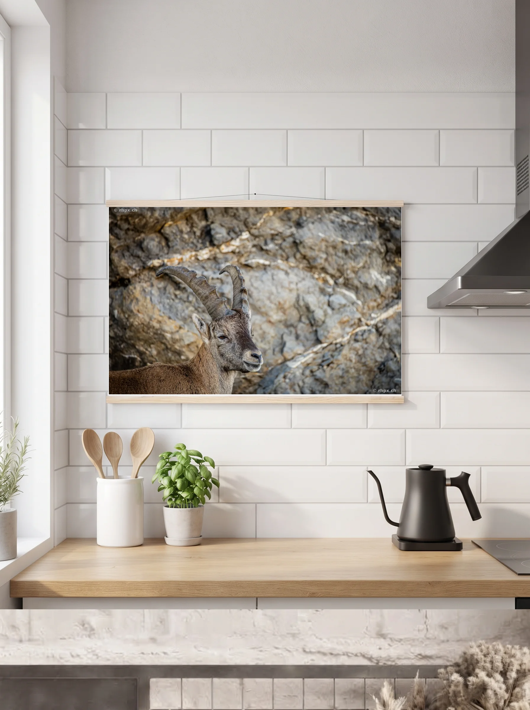 Premium-Poster mit Leisten horizontal