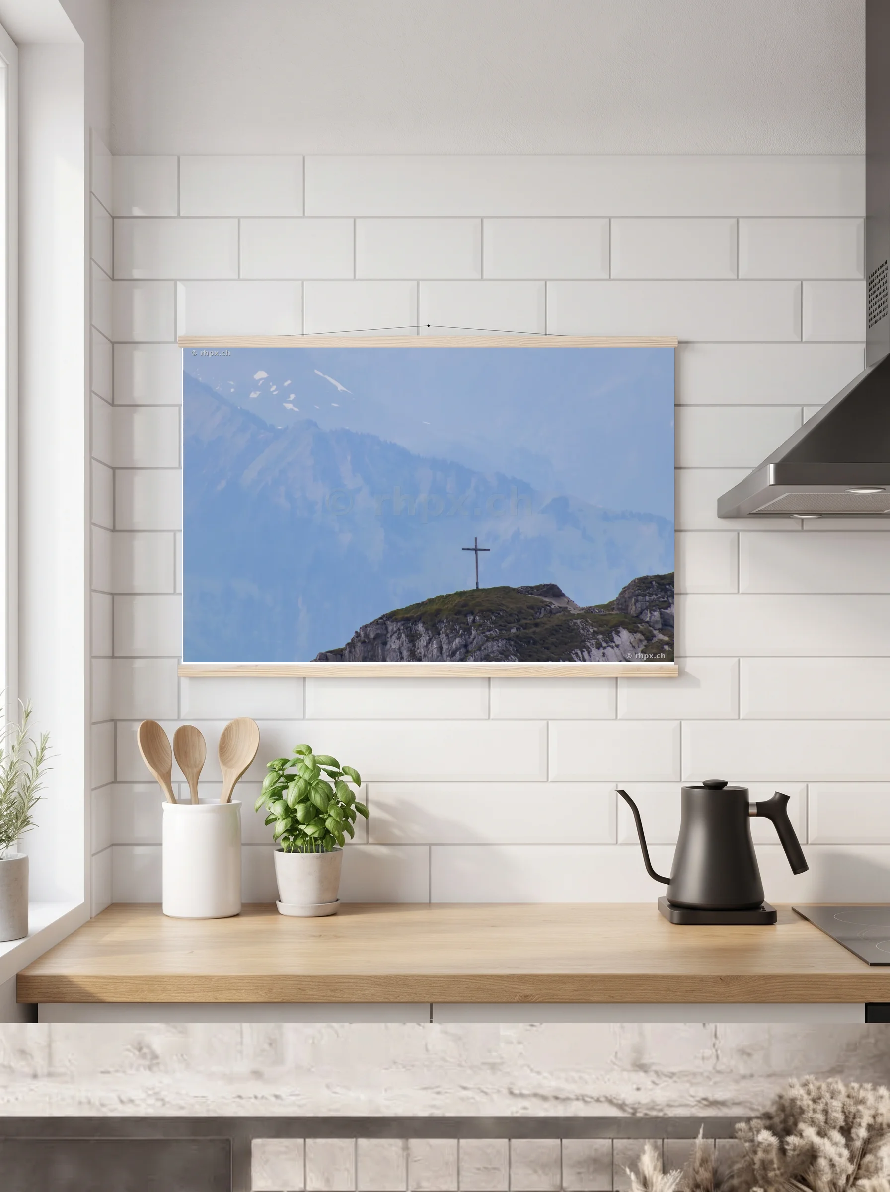 Premium-Poster mit Leisten horizontal