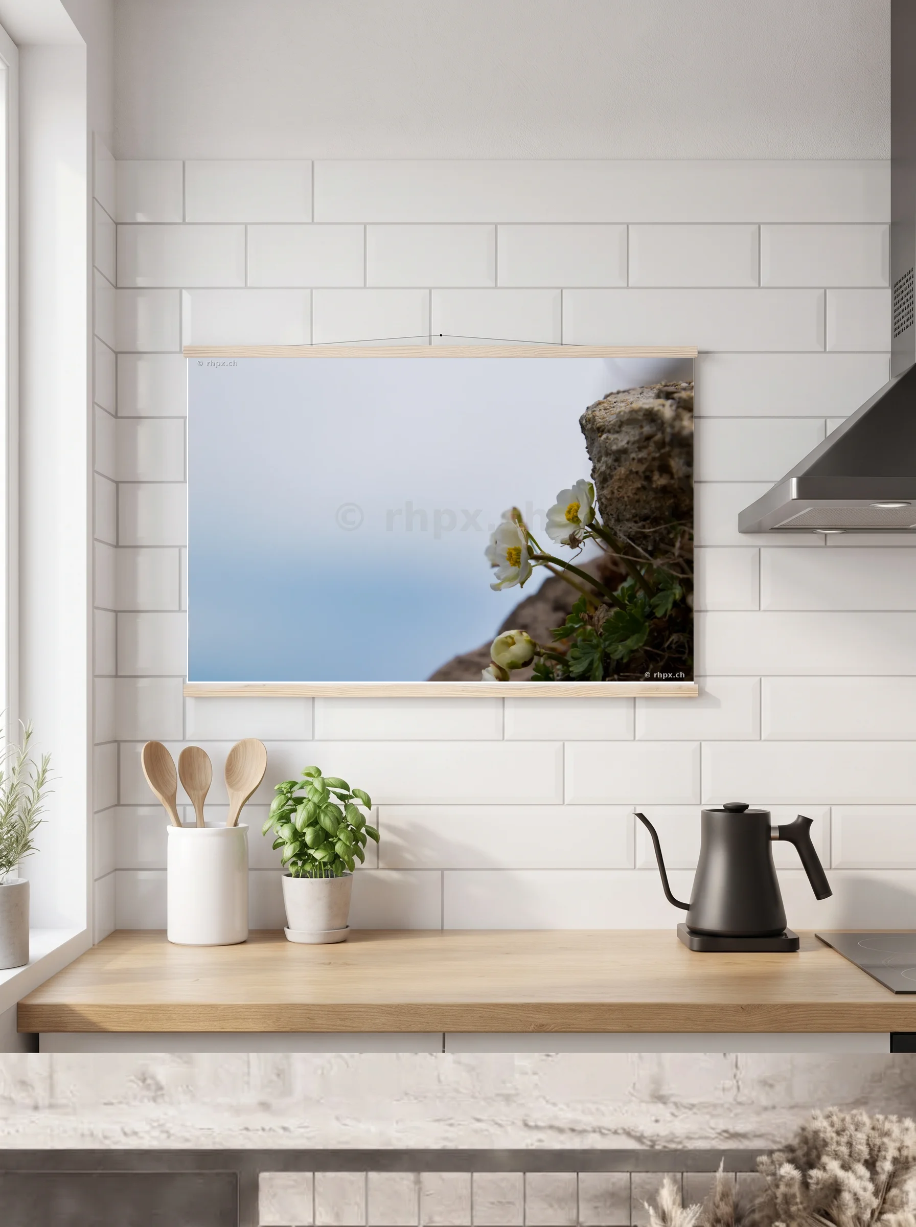 Premium-Poster mit Leisten horizontal