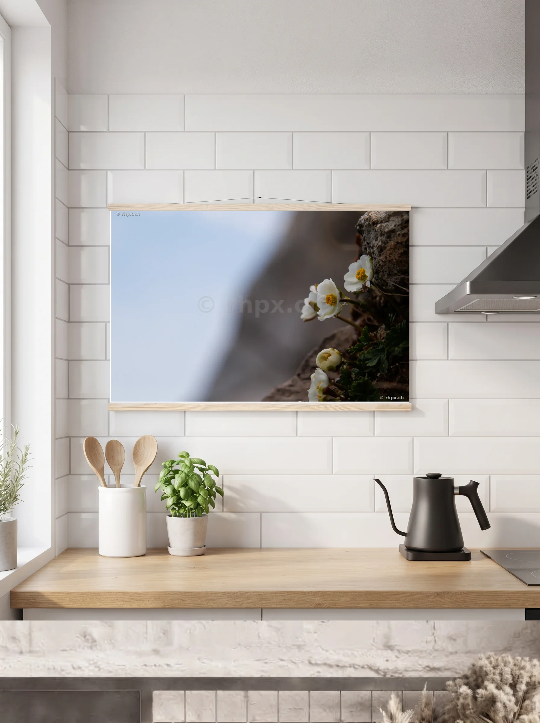 Premium-Poster mit Leisten horizontal