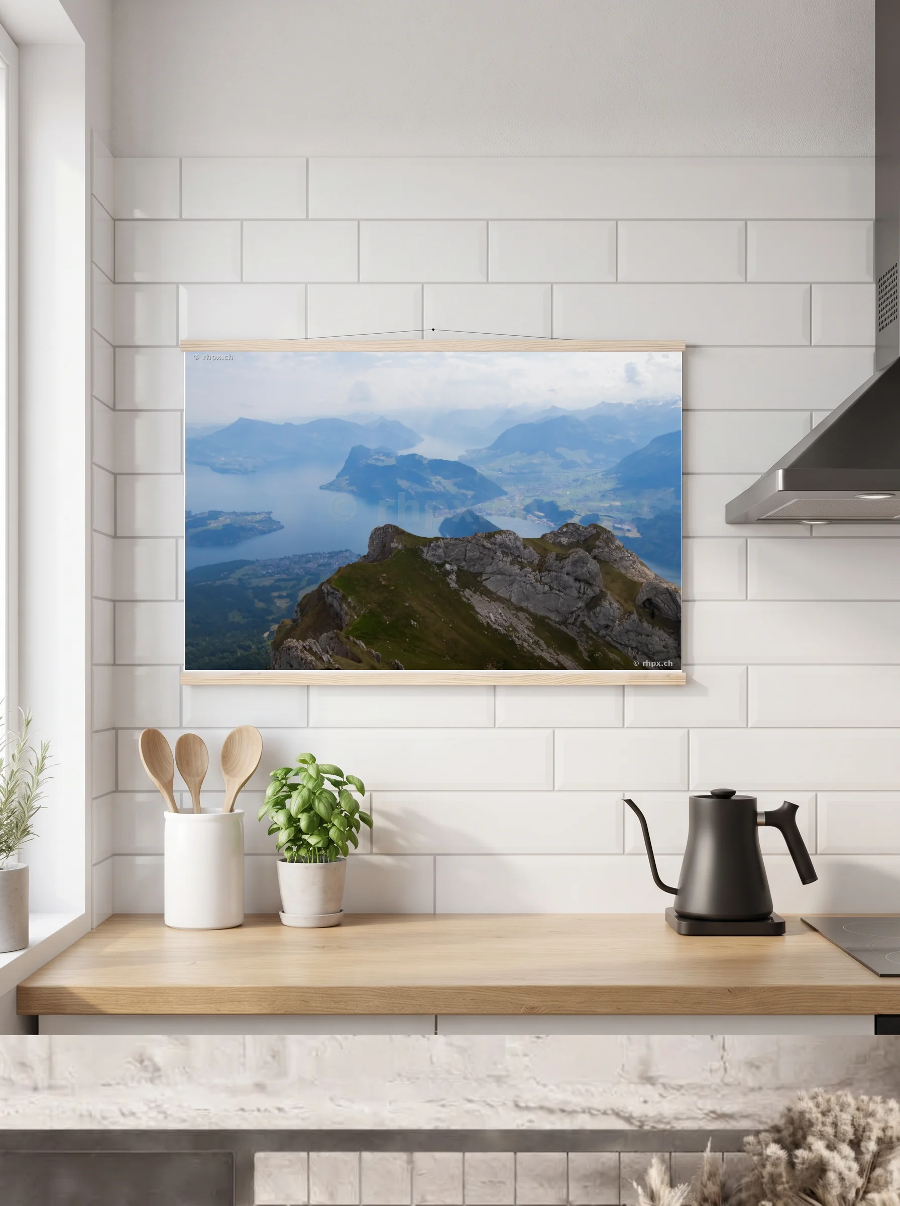 Premium-Poster mit Leisten horizontal
