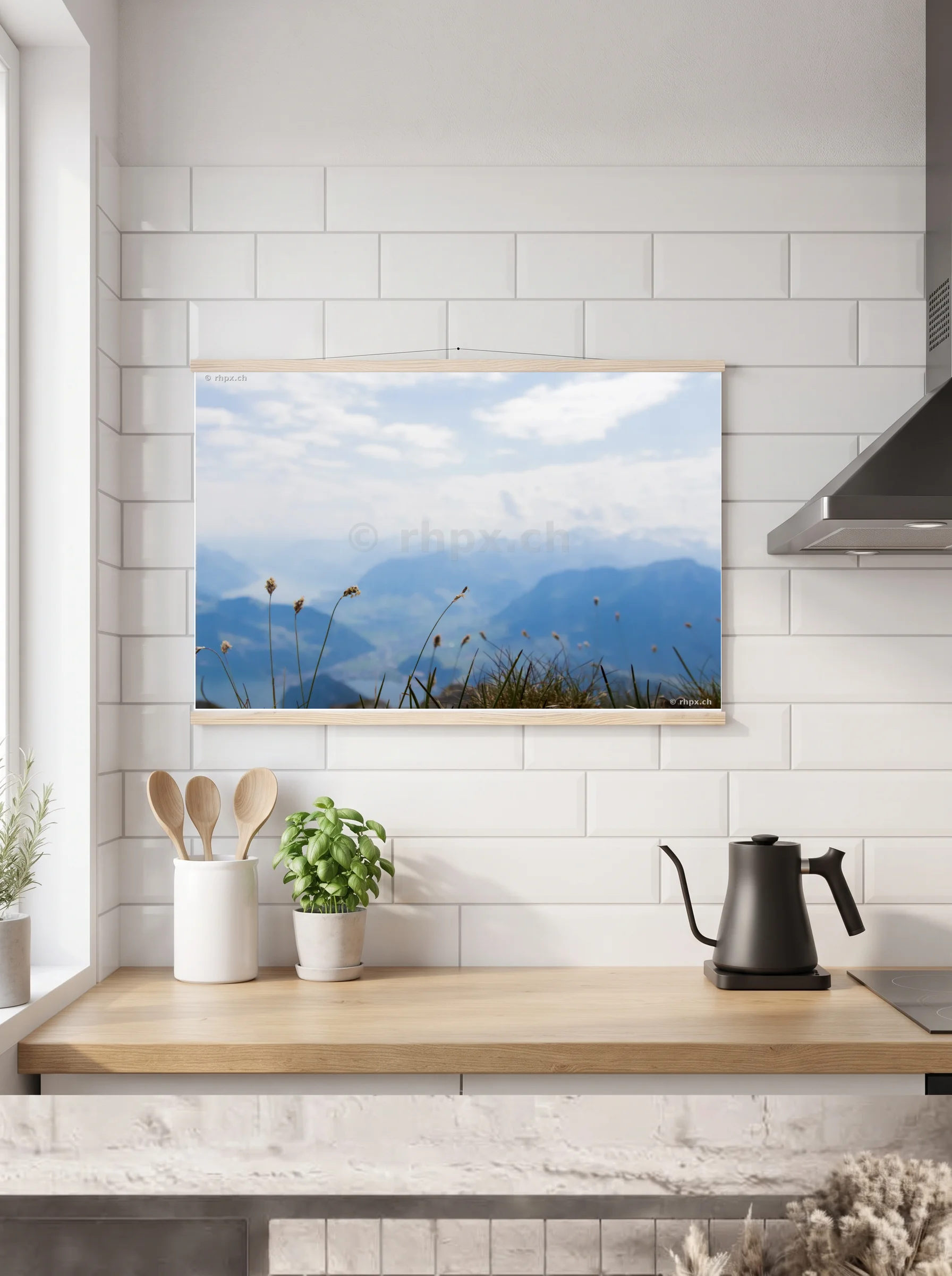 Premium-Poster mit Leisten horizontal