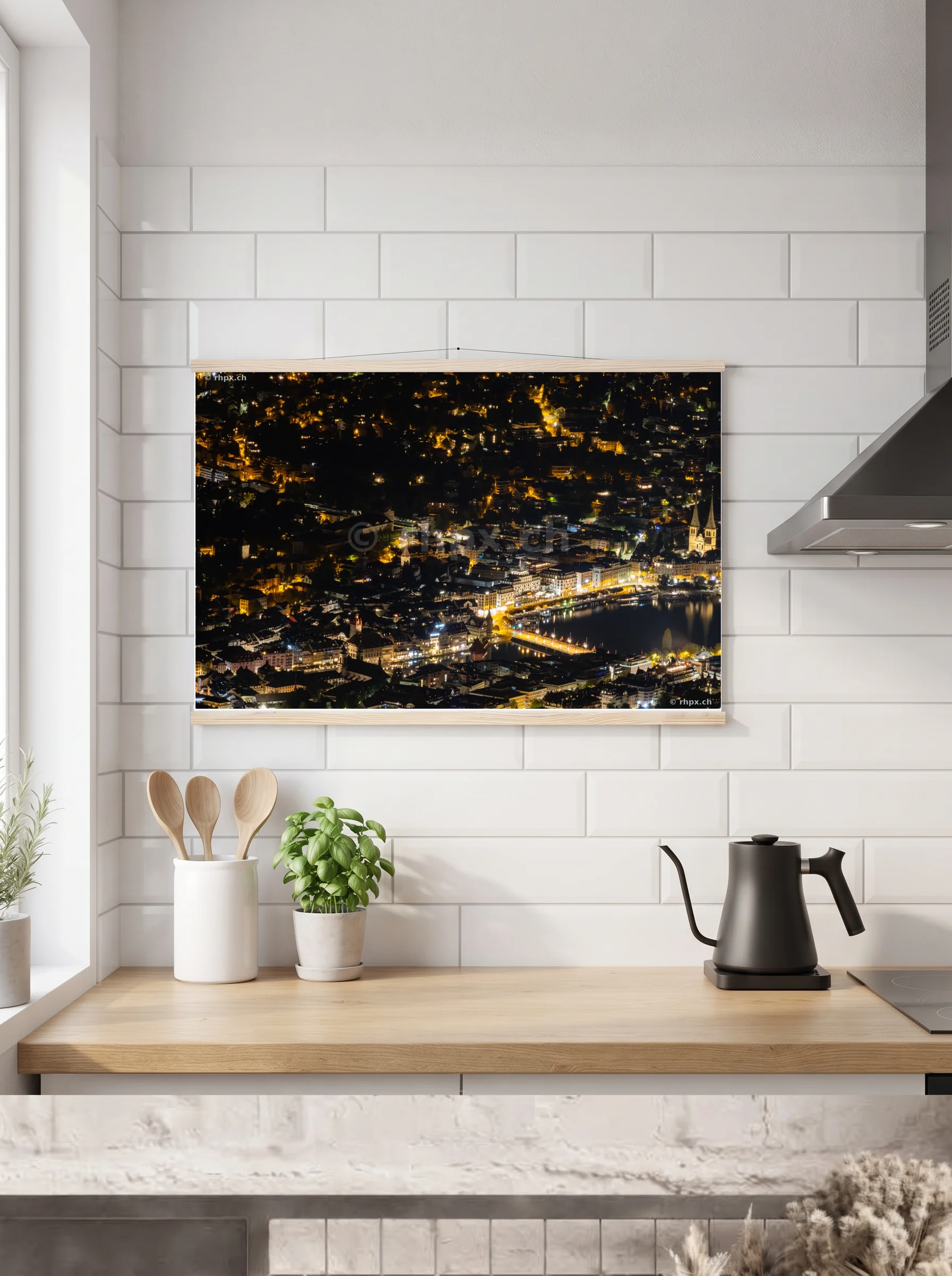 Premium-Poster mit Leisten horizontal
